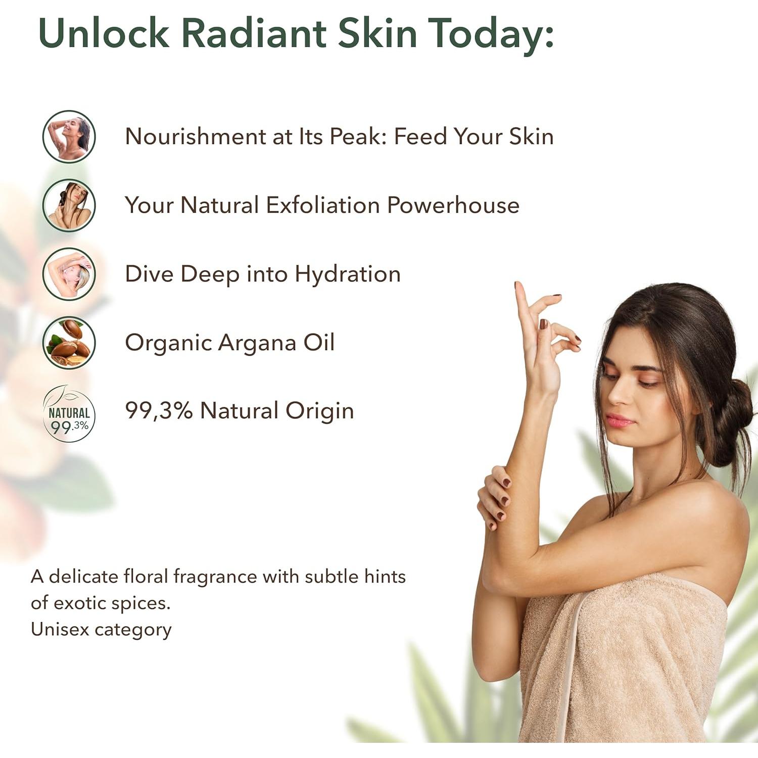 Exfoliante Corporal ECOLATIER con Aceite de Argán 240 ml