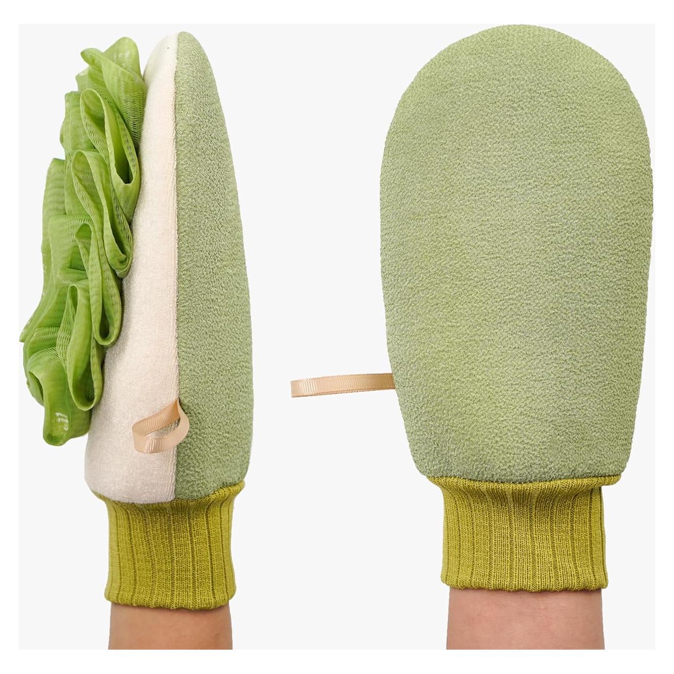 Guante Exfoliante Lusilushy Verde Doble Cara 23x13cm