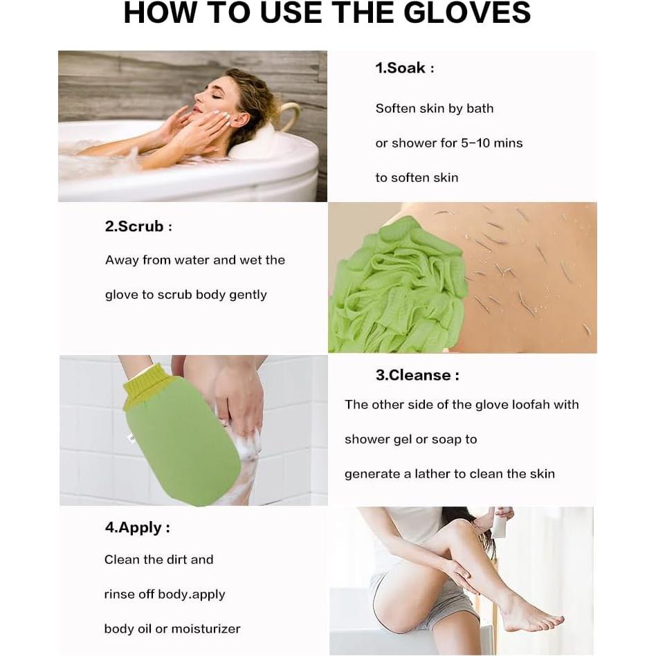 Guante Exfoliante Lusilushy Verde Doble Cara 23x13cm