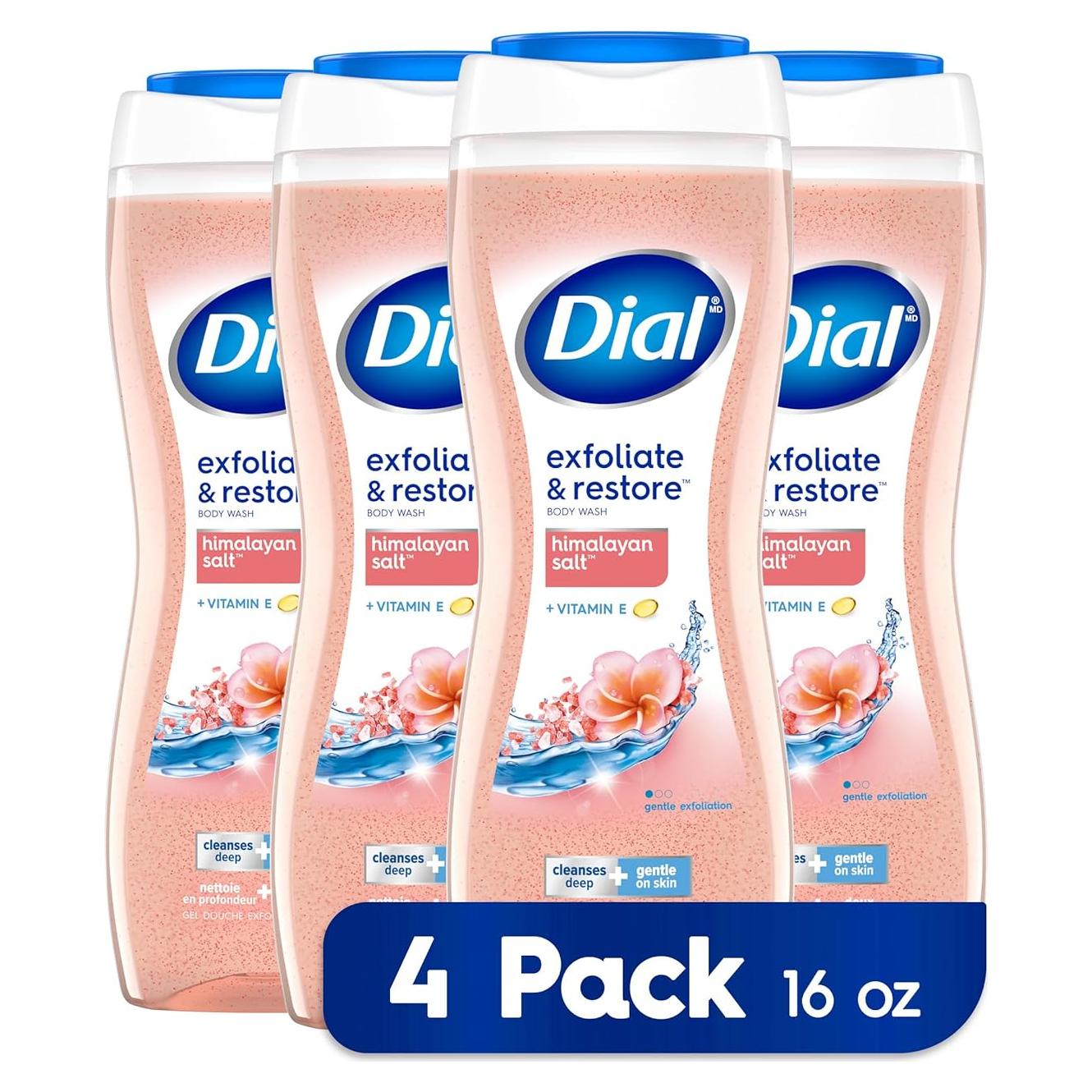 Jabón Corporal Dial Exfoliante Sal del Himalaya 4x473ml