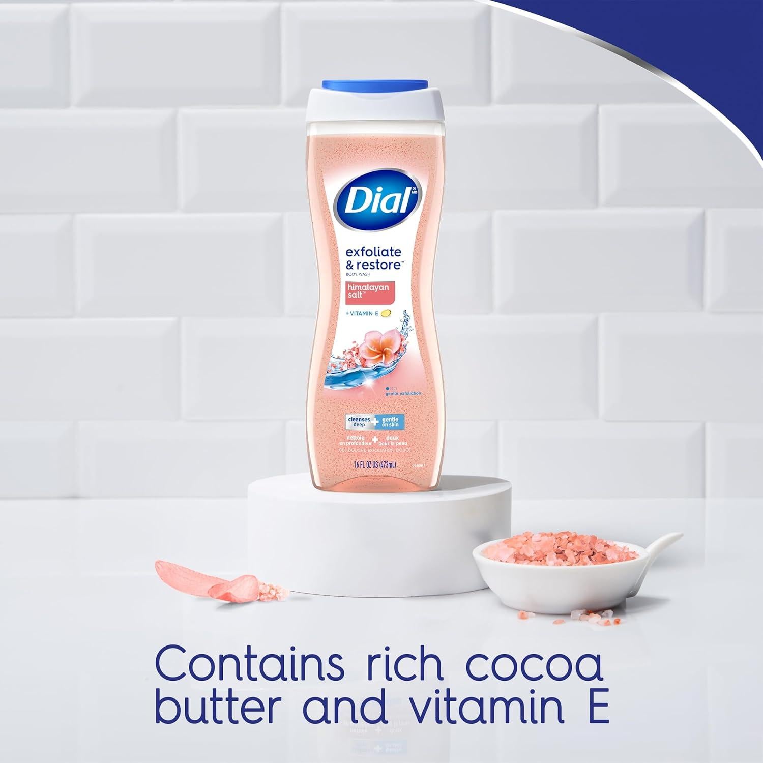 Jabón Corporal Dial Exfoliante Sal del Himalaya 4x473ml