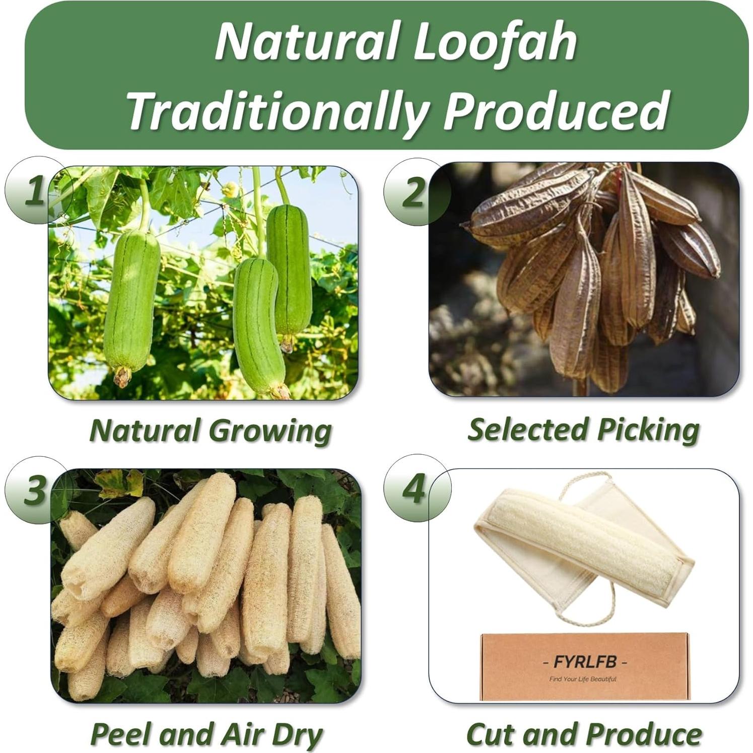 Esponja de Lufa Natural Exfoliante FYRLFB con Mango 80 cm