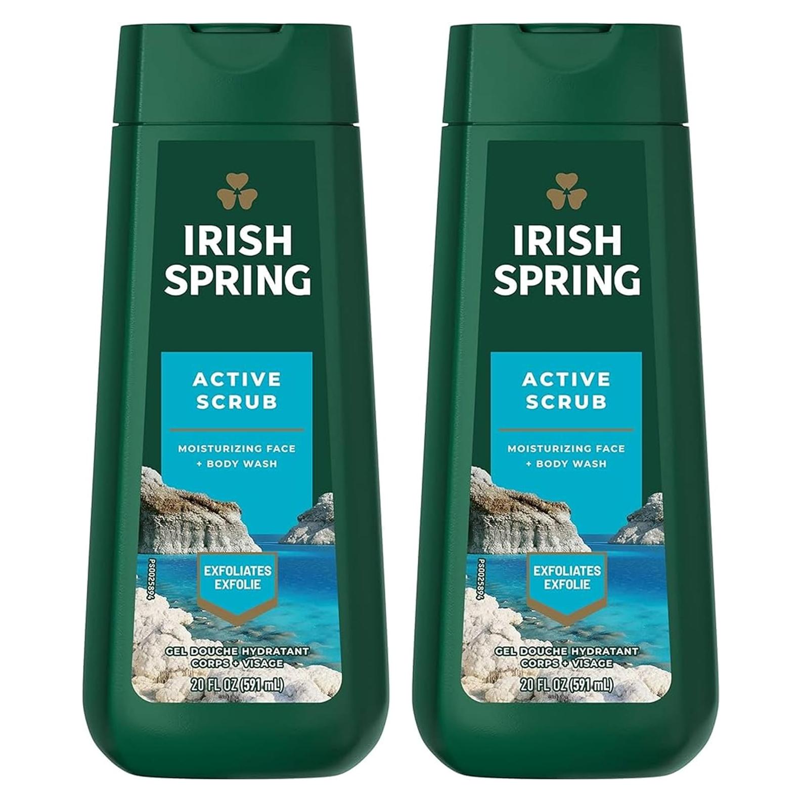 Gel de Ducha Exfoliante Irish Spring Active Scrub 590 ml Pack 2