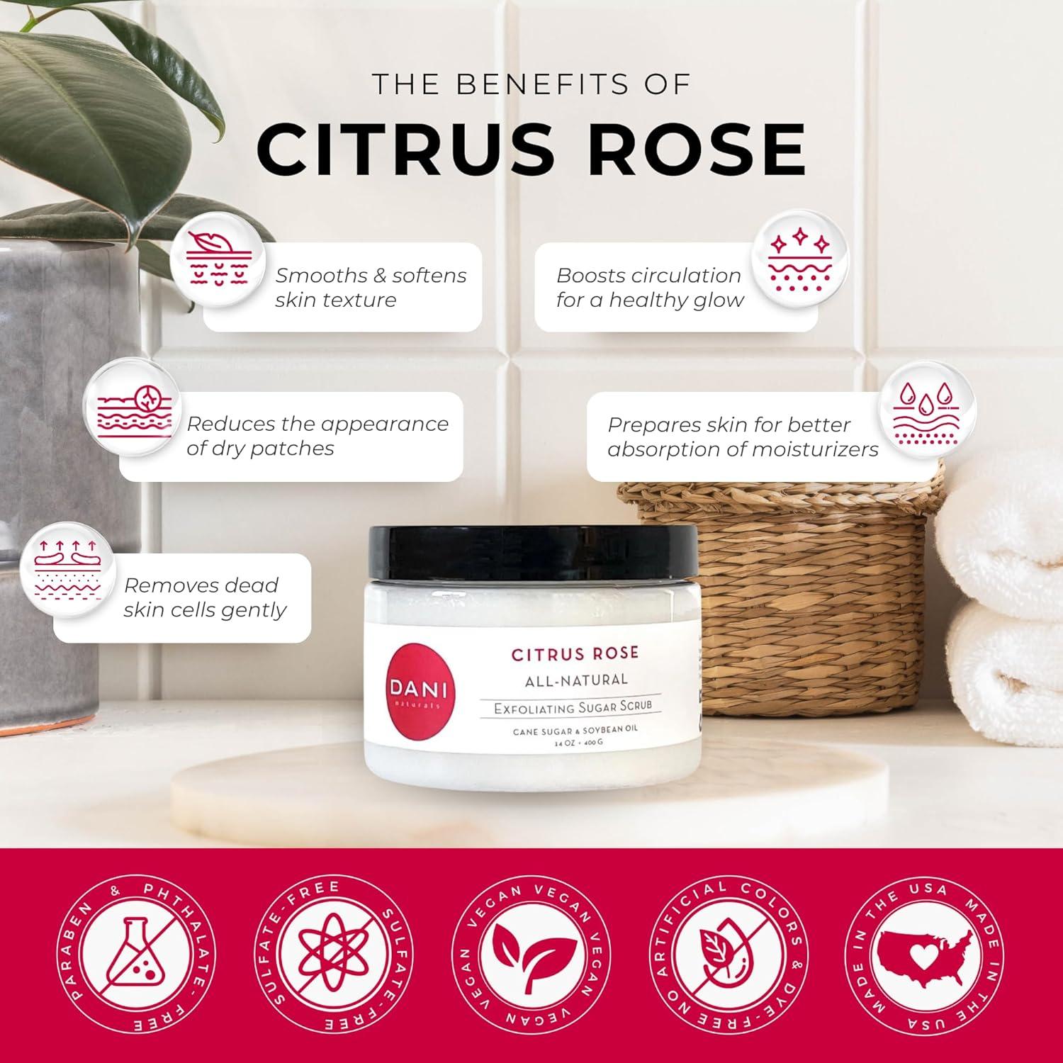 Exfoliante de Azúcar DANI Naturals Rosa Cítrica 396 g