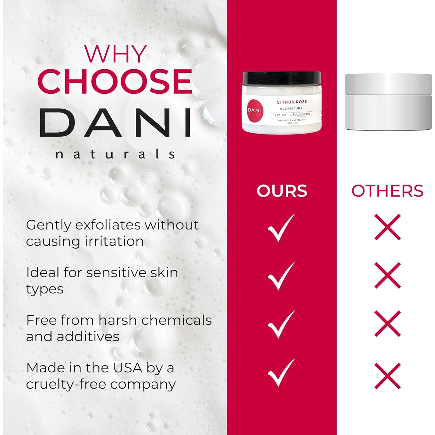 Exfoliante de Azúcar DANI Naturals Rosa Cítrica 396 g