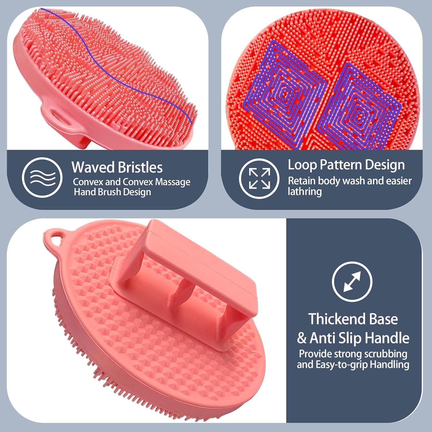 Exfoliador Corporal de Silicona Tmeng Rosa - Suave y Higiénico