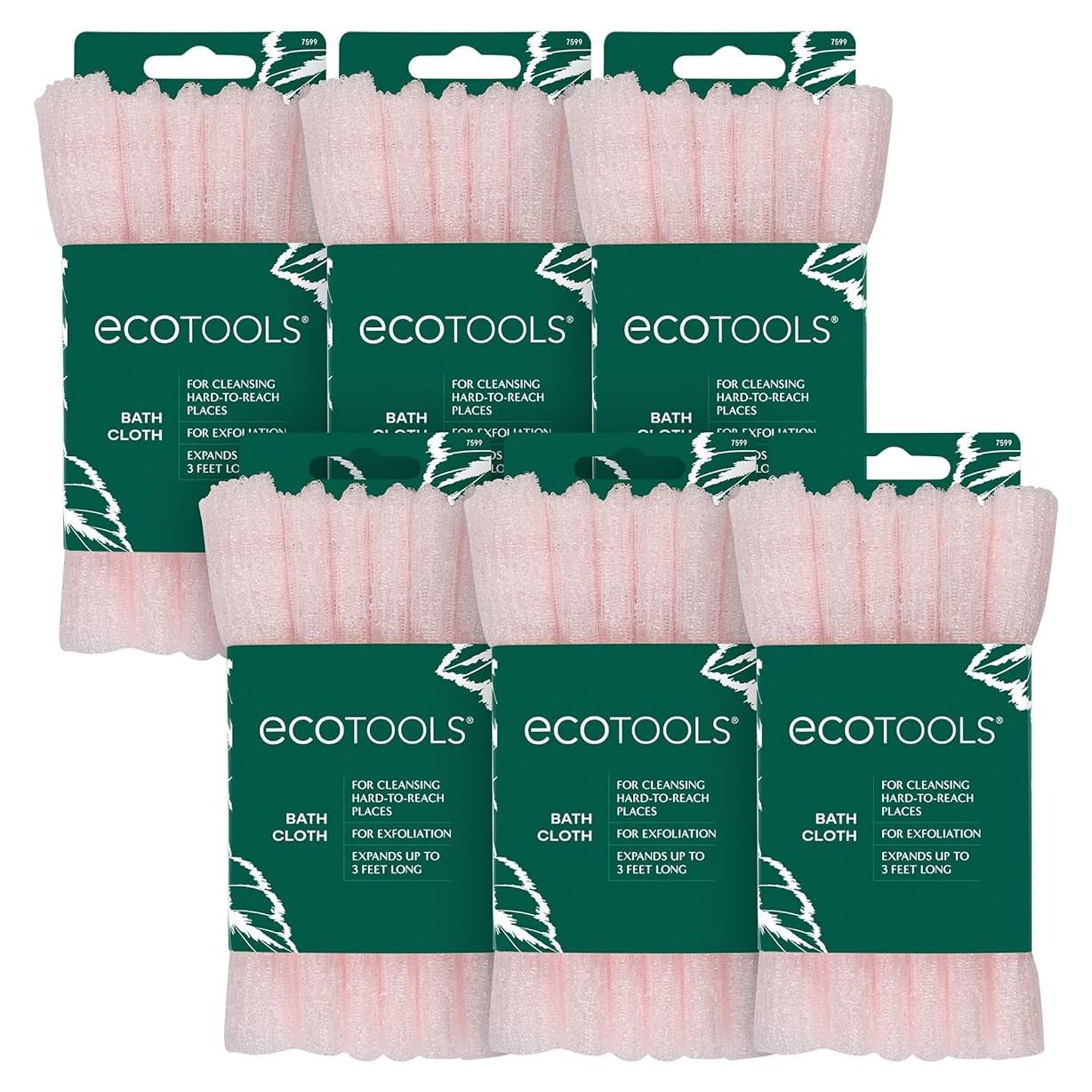 Paño Exfoliante EcoTools 91 cm Ecológico Rosa - 6 Unidades