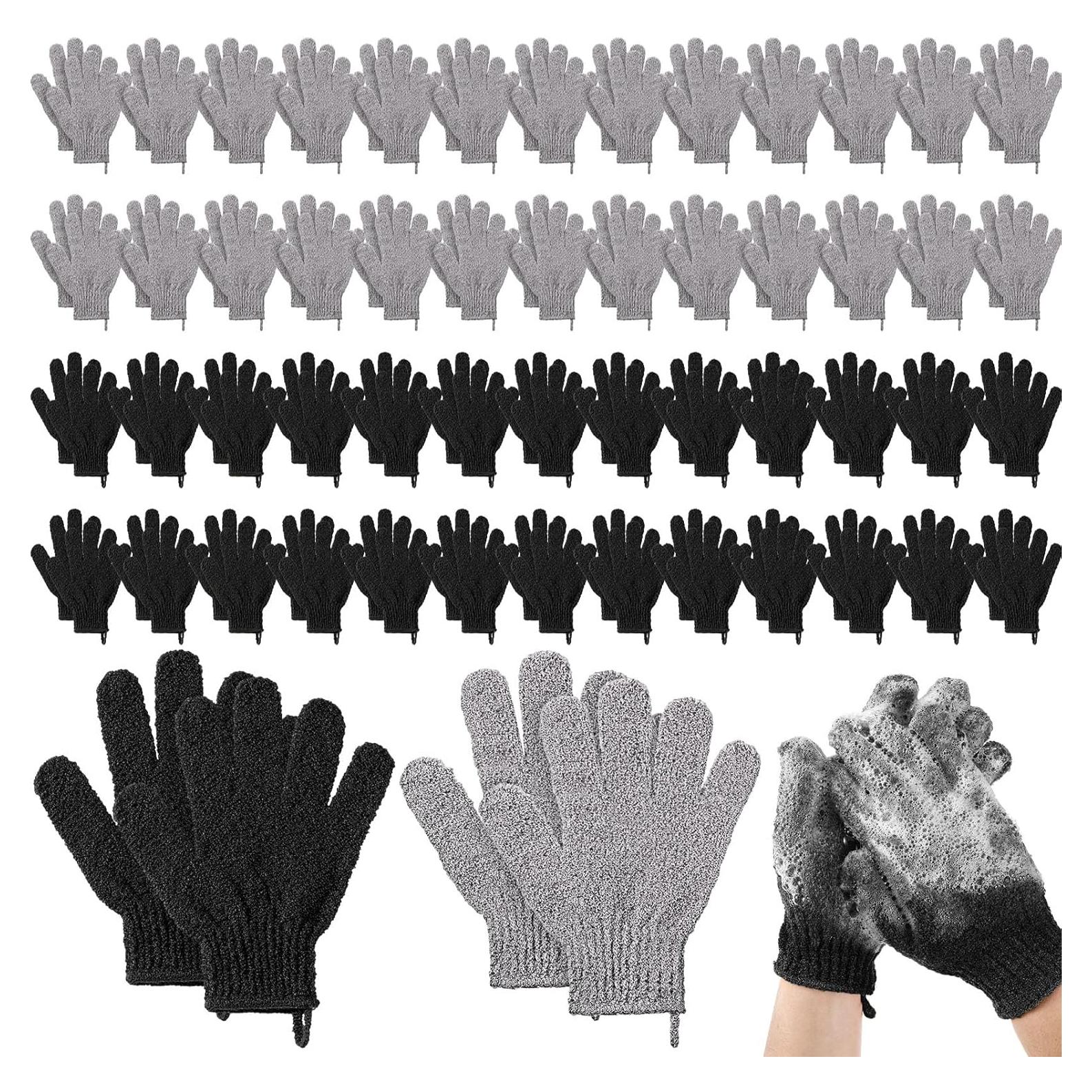104 Guantes Exfoliantes Didaey para Baño y Spa - Negro y Gris