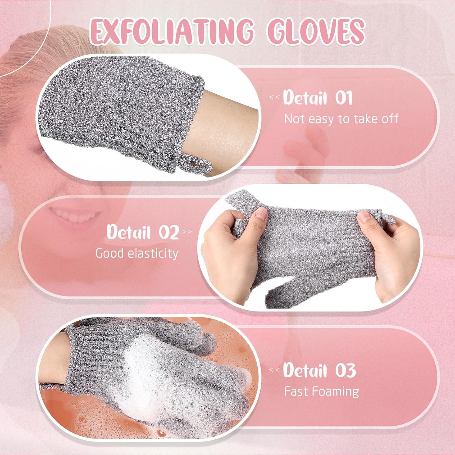 104 Guantes Exfoliantes Didaey para Baño y Spa - Negro y Gris