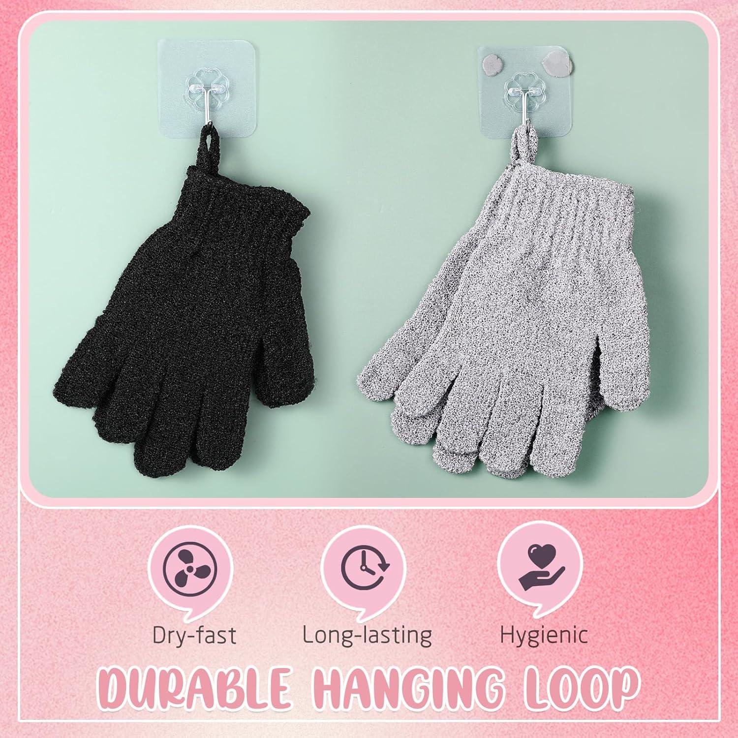 104 Guantes Exfoliantes Didaey para Baño y Spa - Negro y Gris