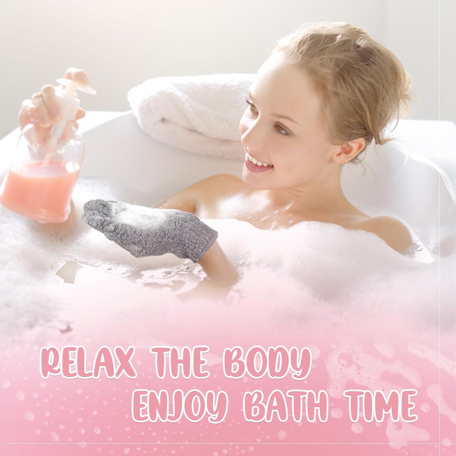 104 Guantes Exfoliantes Didaey para Baño y Spa - Negro y Gris