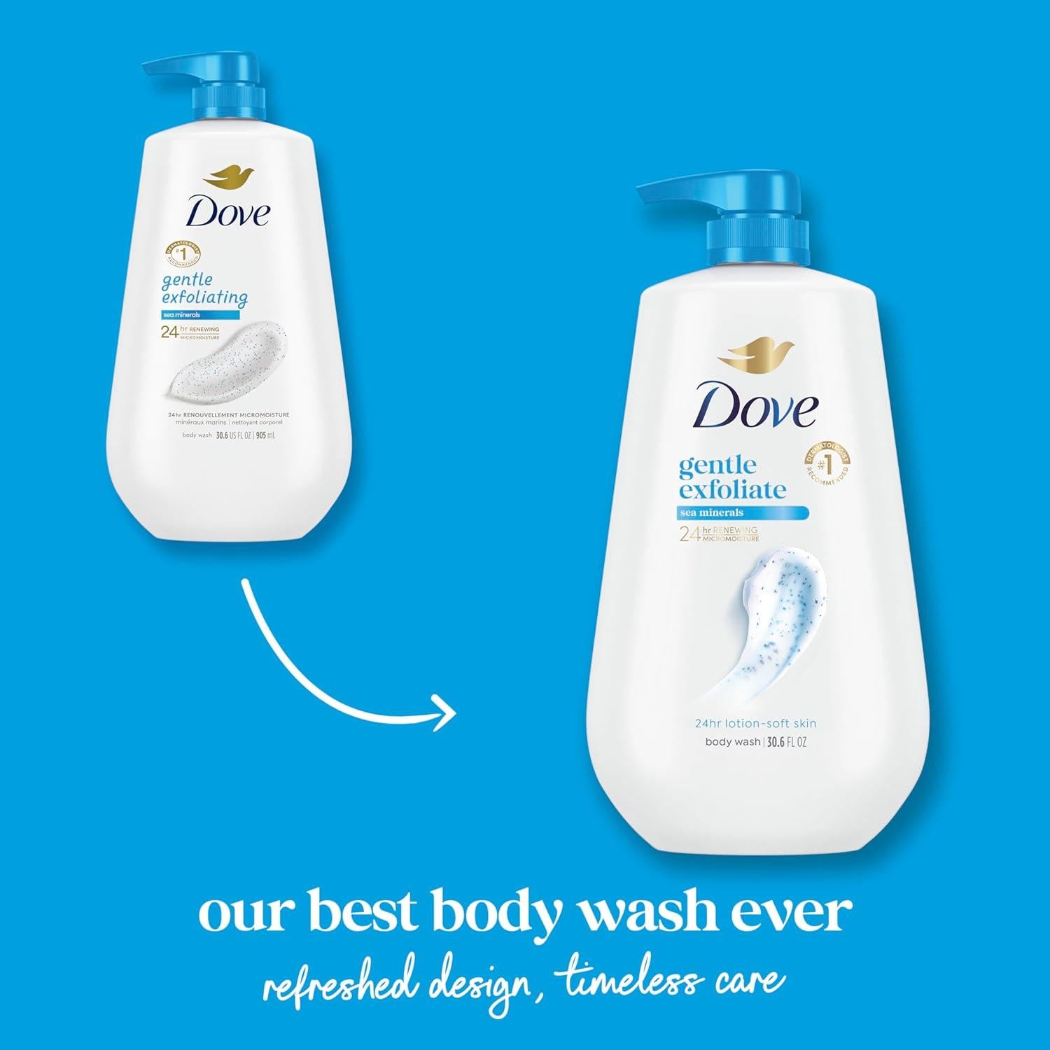 Dove Gel de Baño Exfoliante Suave 900 ml con Minerales