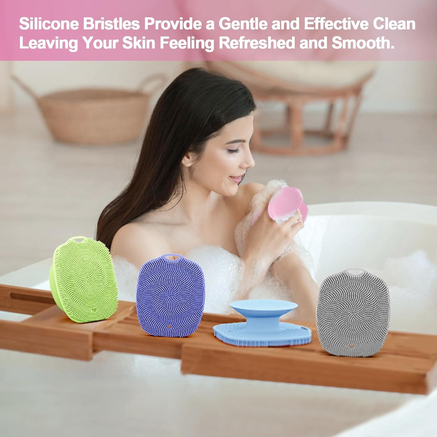 Cepillo de Baño de Silicona COLGEIFY Rosa 10 cm Exfoliante