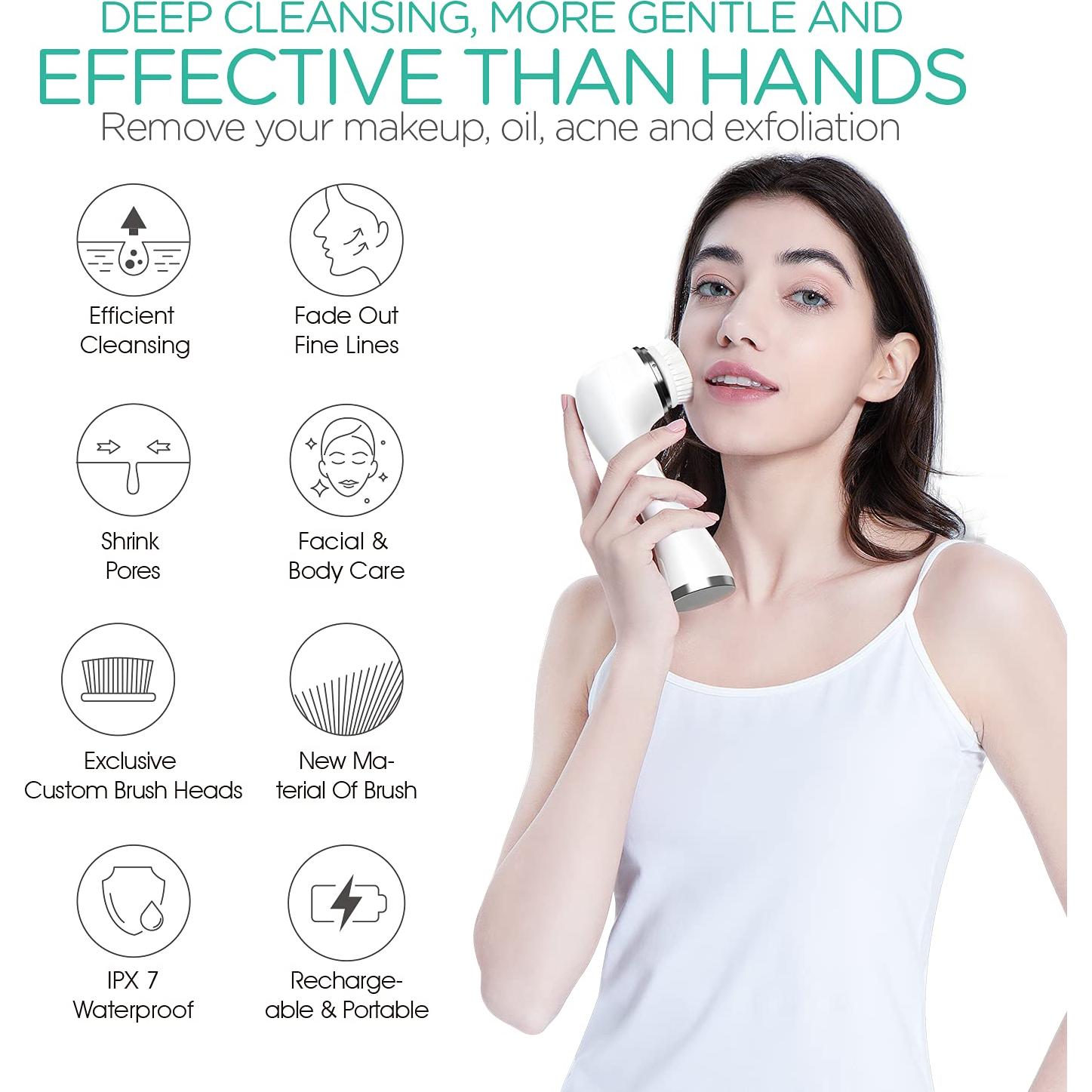 Cepillo Facial VOYOR FB500 Recargable 5 en 1 IPX7 Blanco