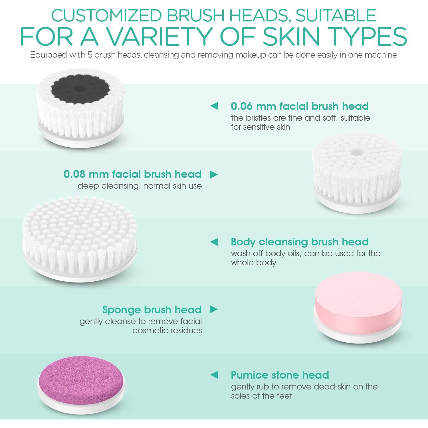 Cepillo Facial VOYOR FB500 Recargable 5 en 1 IPX7 Blanco