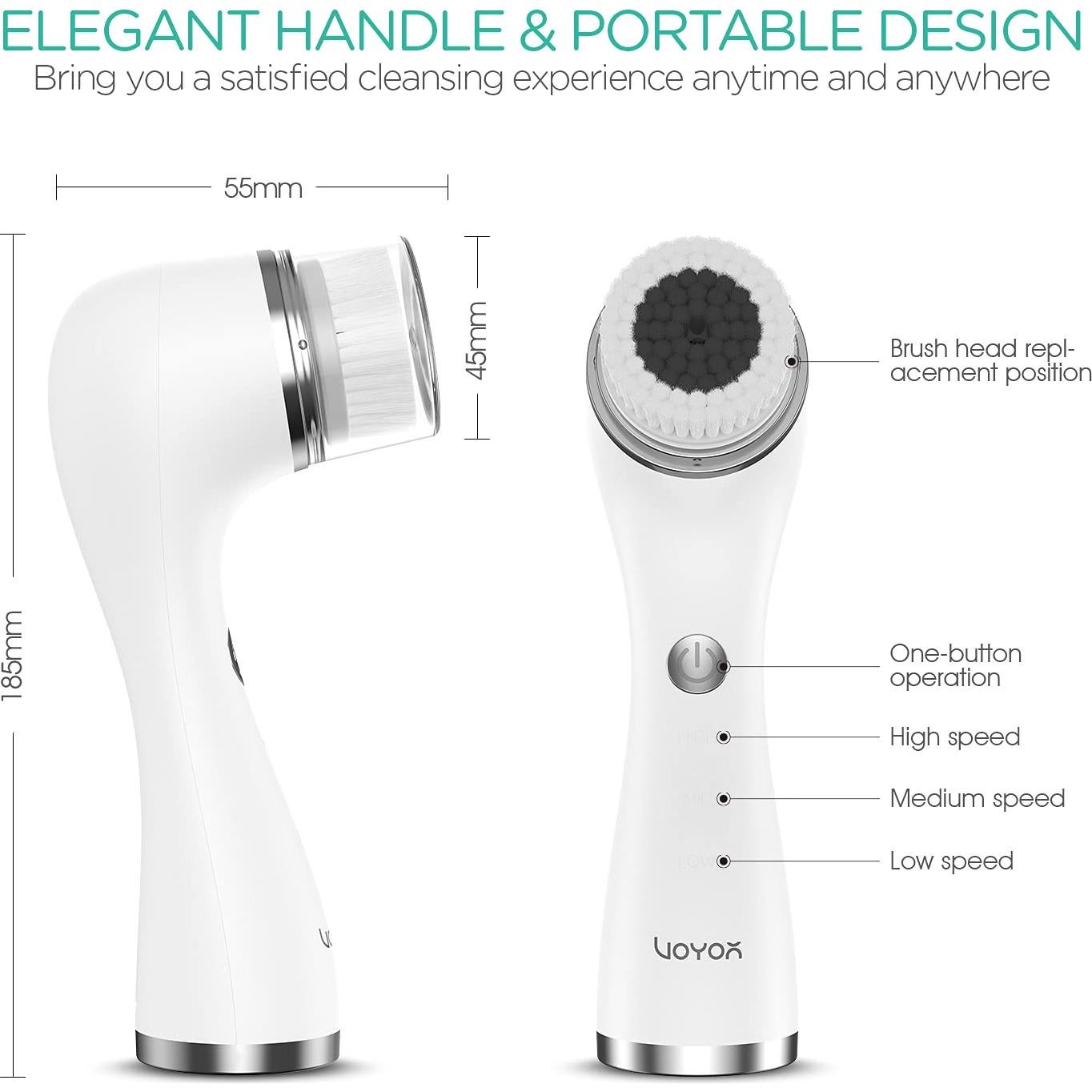 Cepillo Facial VOYOR FB500 Recargable 5 en 1 IPX7 Blanco