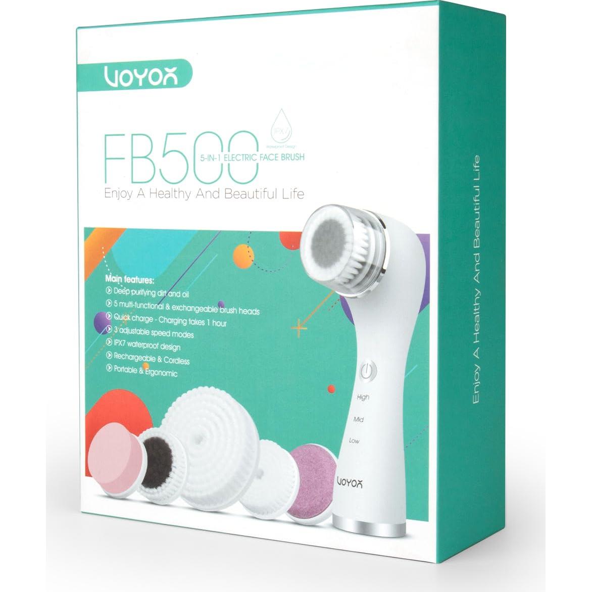 Cepillo Facial VOYOR FB500 Recargable 5 en 1 IPX7 Blanco