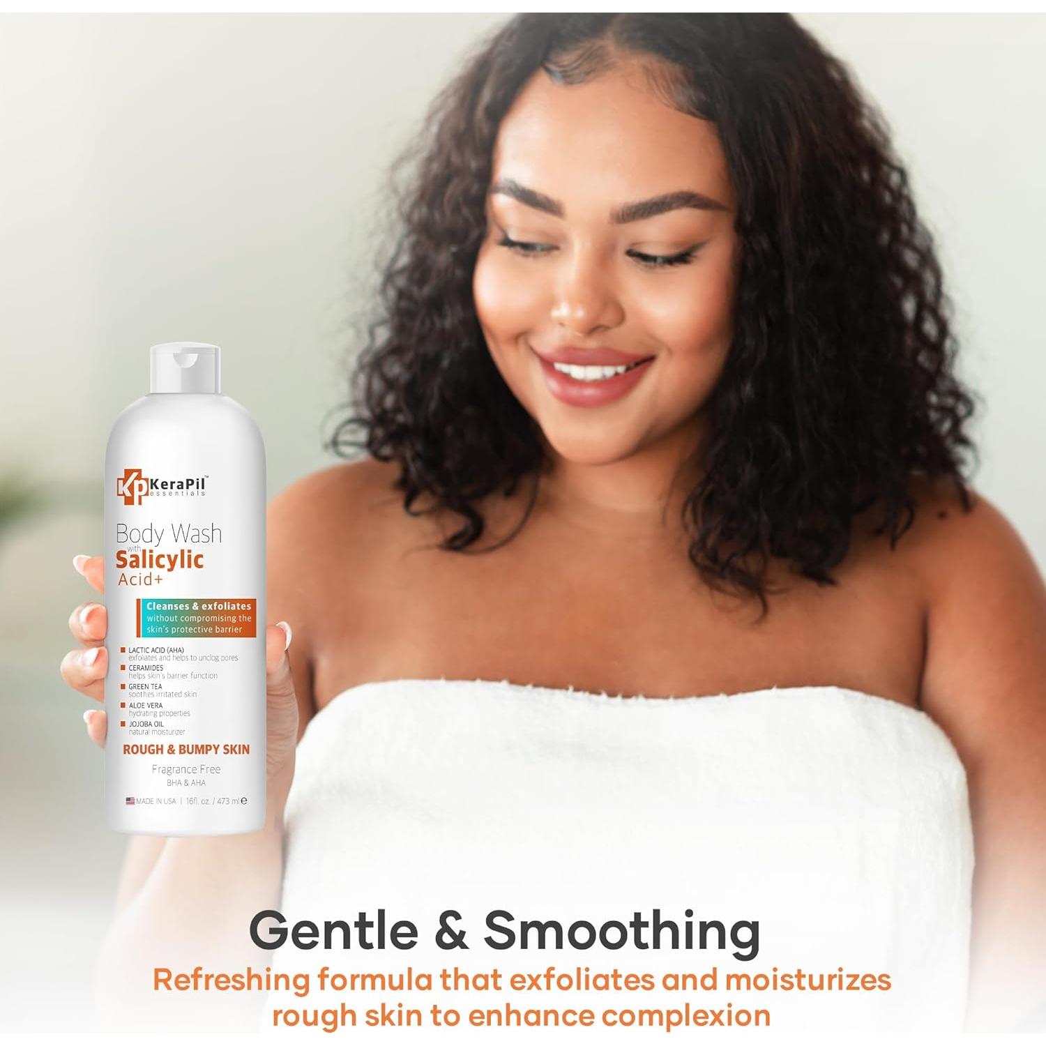 Jabón Corporal Exfoliante KERAPIL Ácido Salicílico 2 Pk