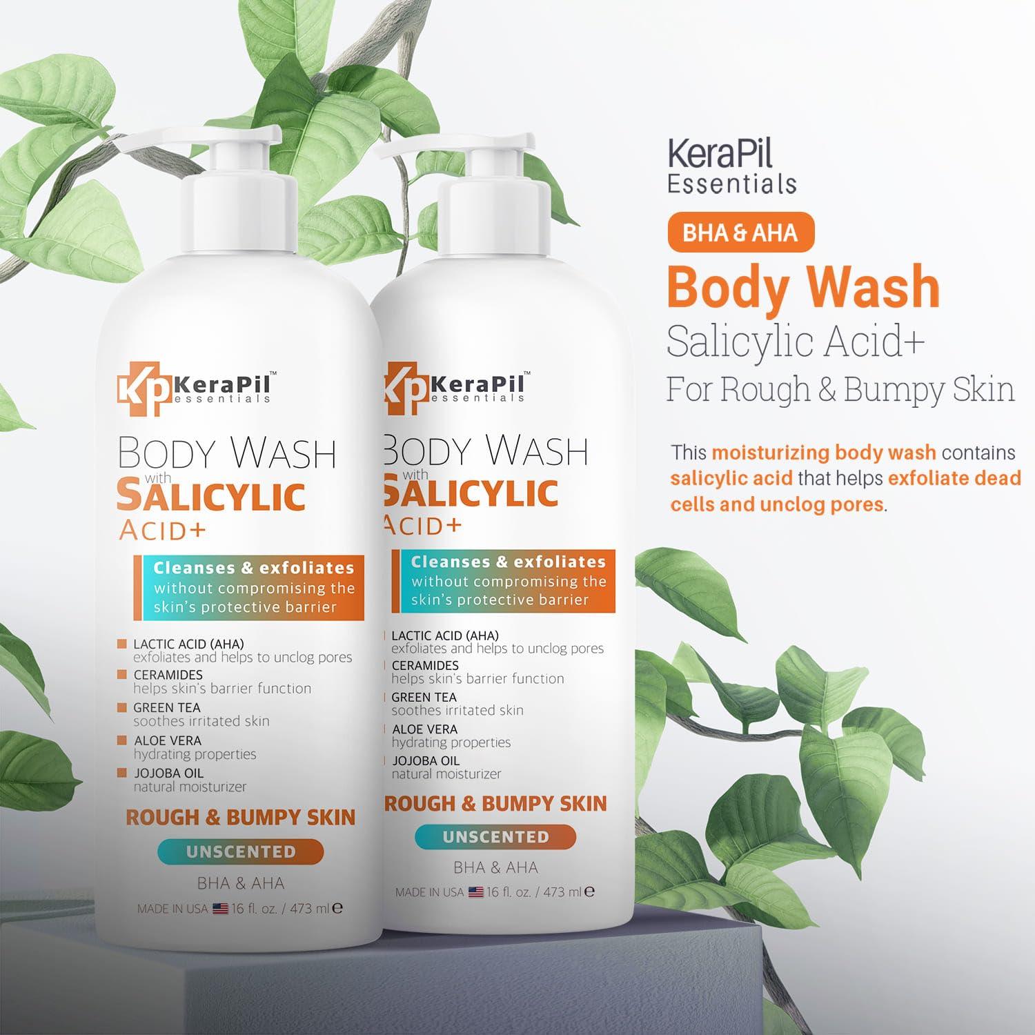 Jabón Corporal Exfoliante KERAPIL Ácido Salicílico 2 Pk