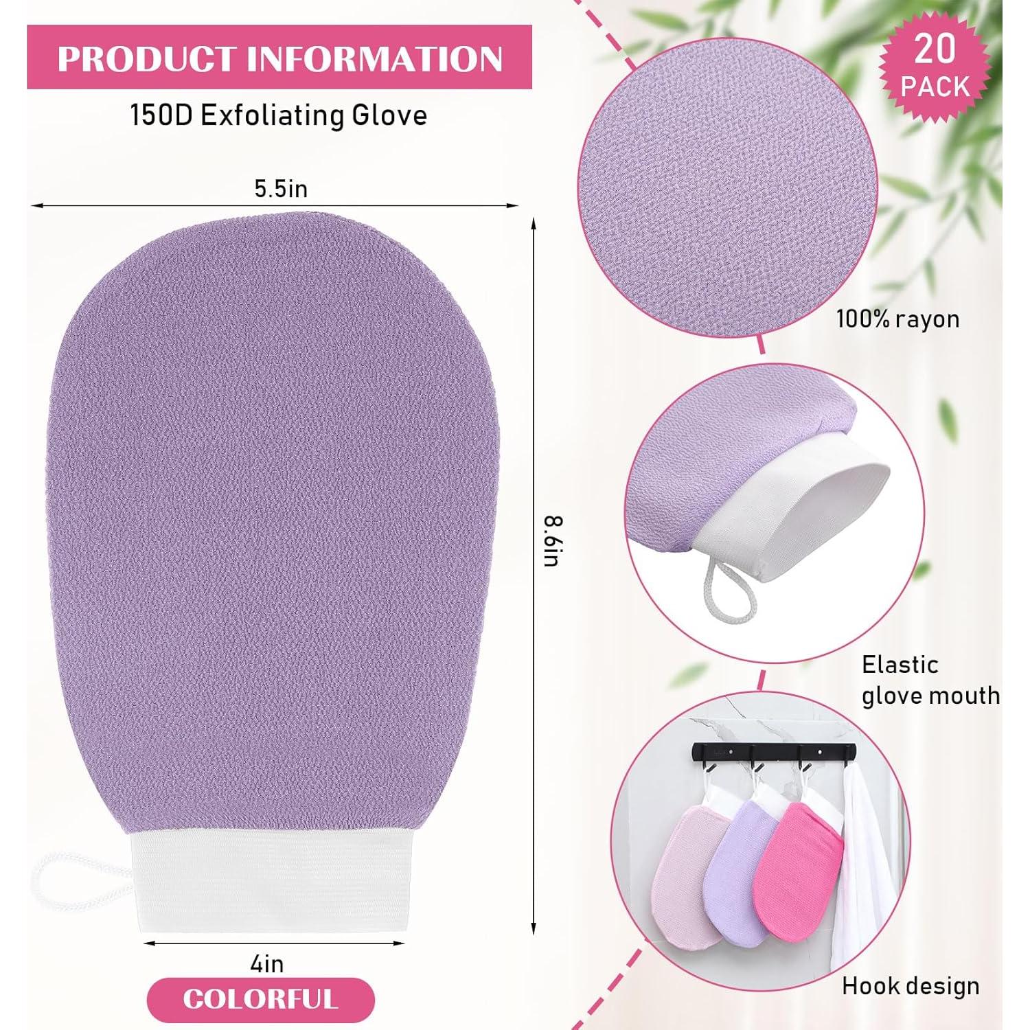 20 Guantes Exfoliantes Multicolor FoldTier 14x22 cm