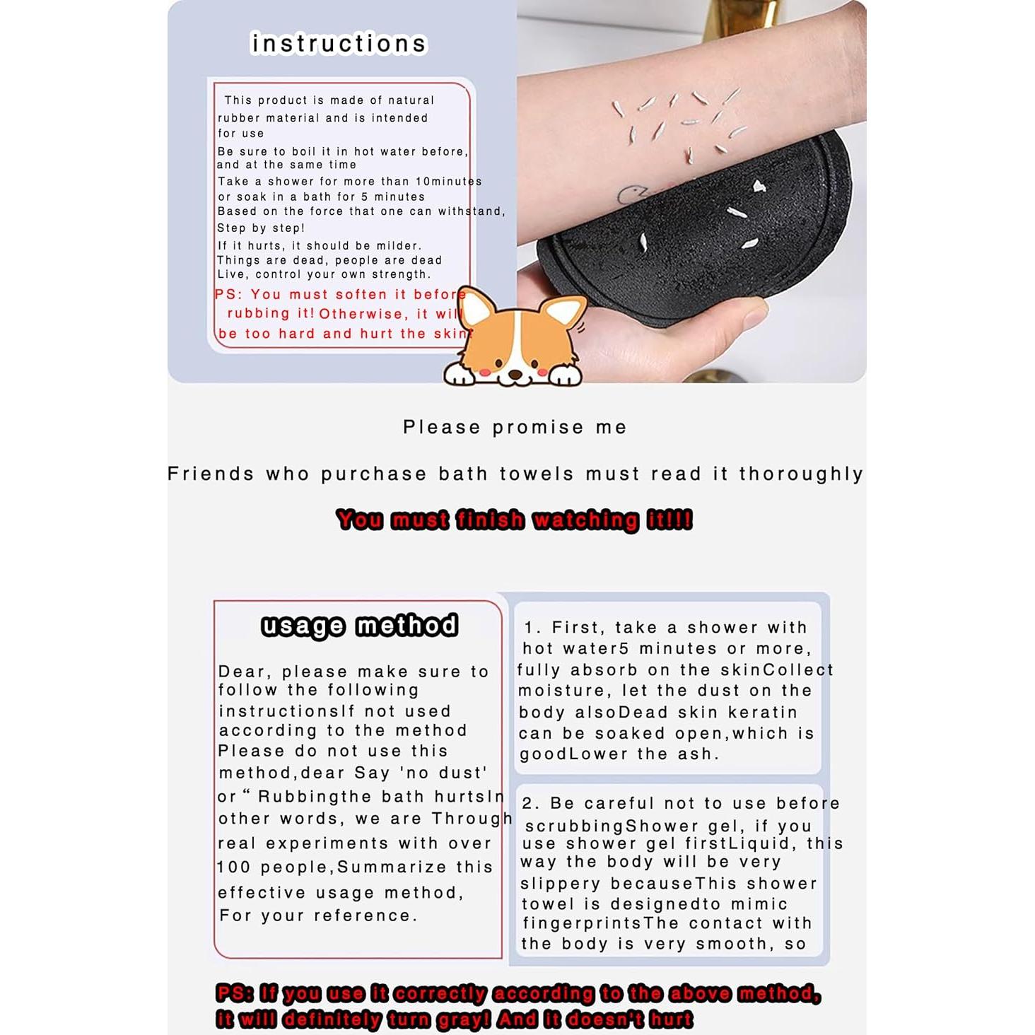 Guantes Exfoliantes de Goma Natural NVXLIDB - Paquete de 2