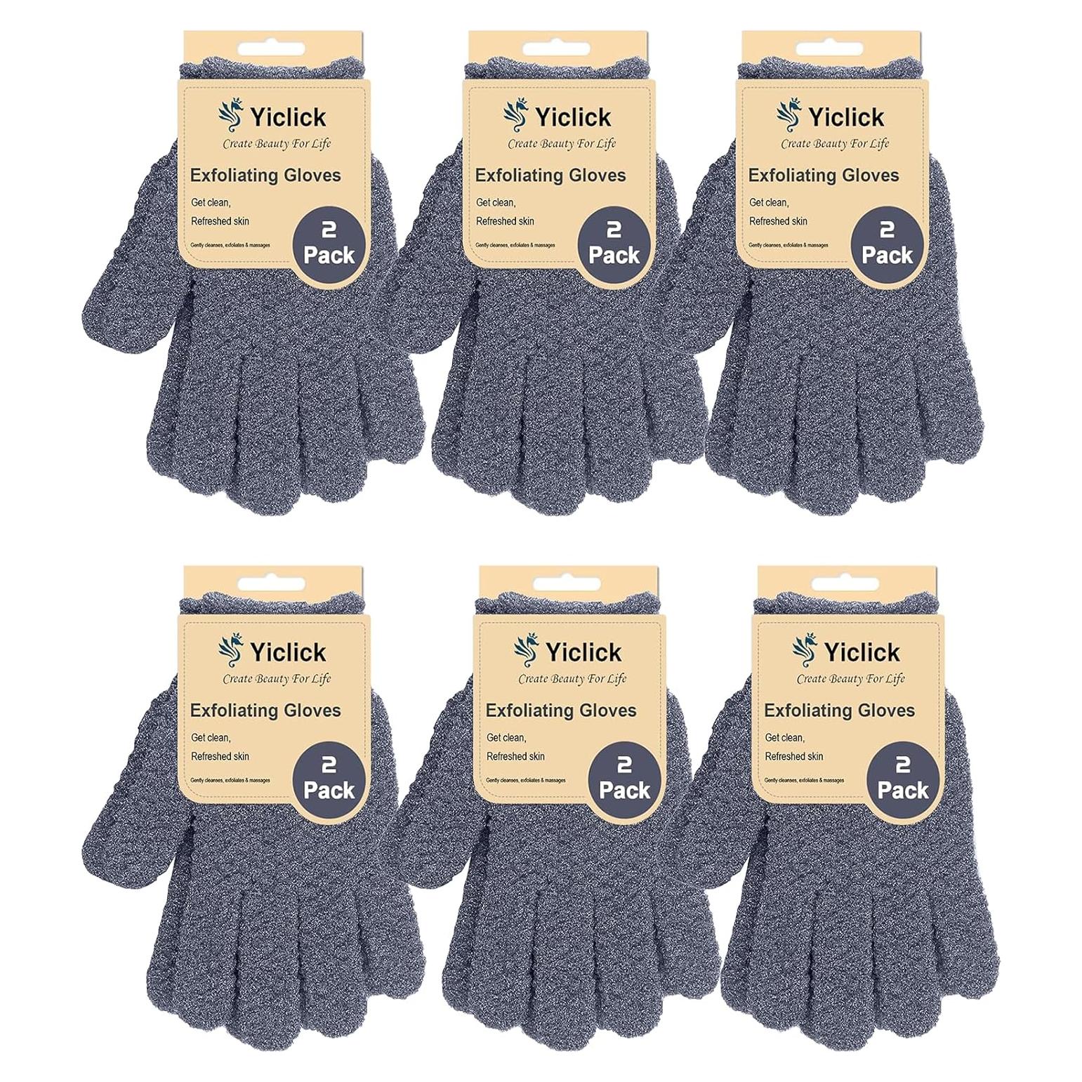 Guantes Exfoliantes Yiclick 12 Pares para Baño Ducha