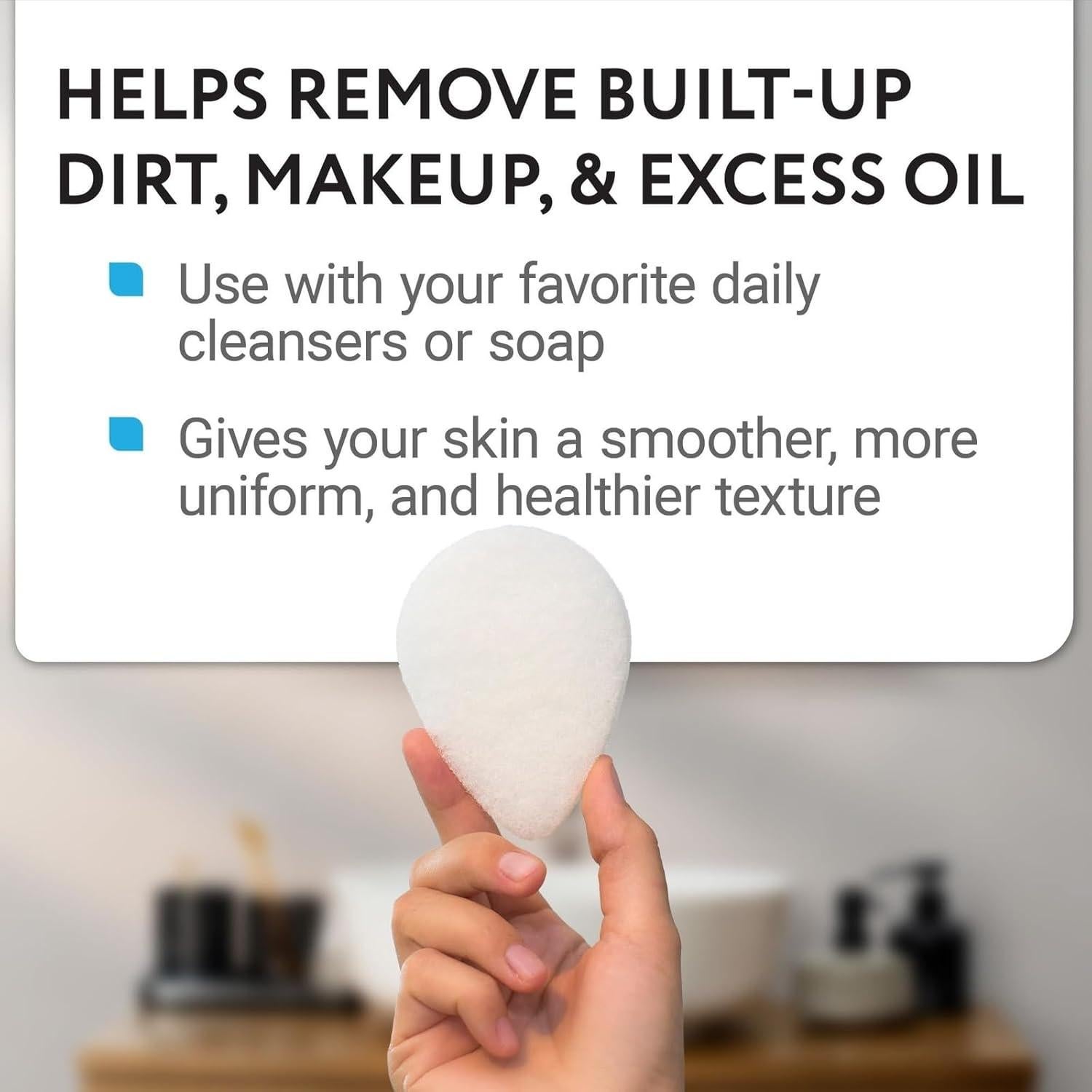 Esponjas Faciales Exfoliantes Impresa 10 Piezas Blanco