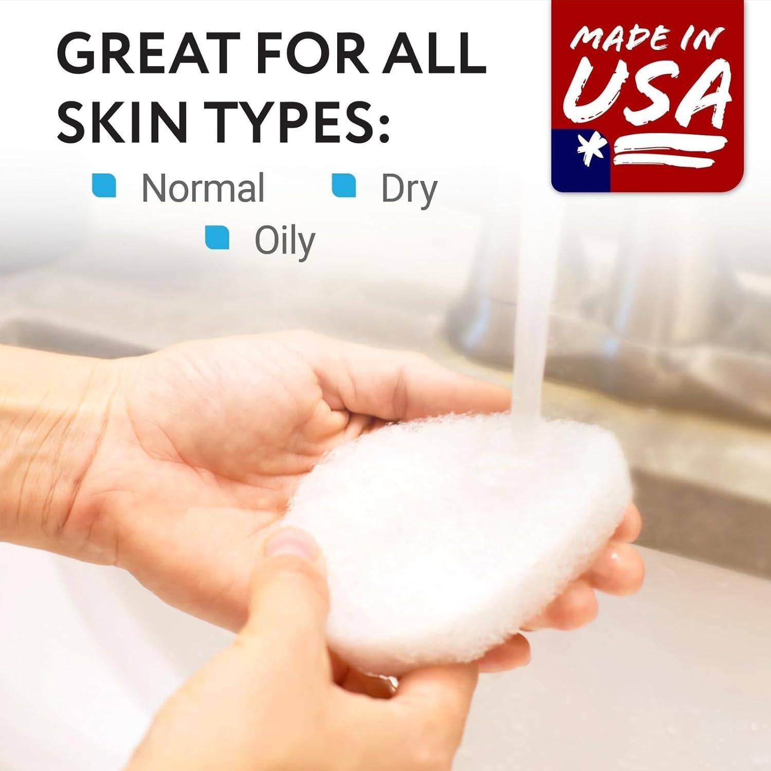 Esponjas Faciales Exfoliantes Impresa 10 Piezas Blanco