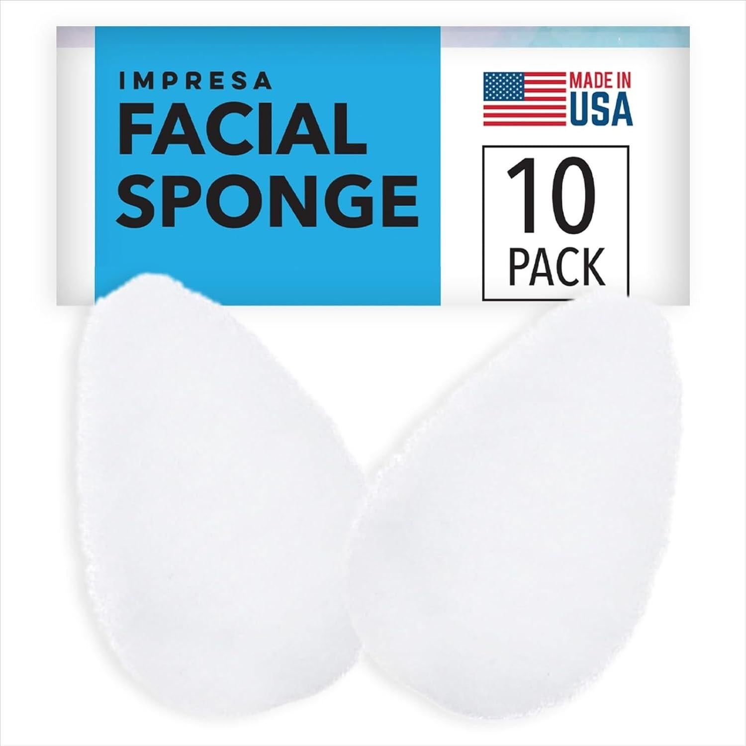 Esponjas Faciales Exfoliantes Impresa 10 Piezas Blanco