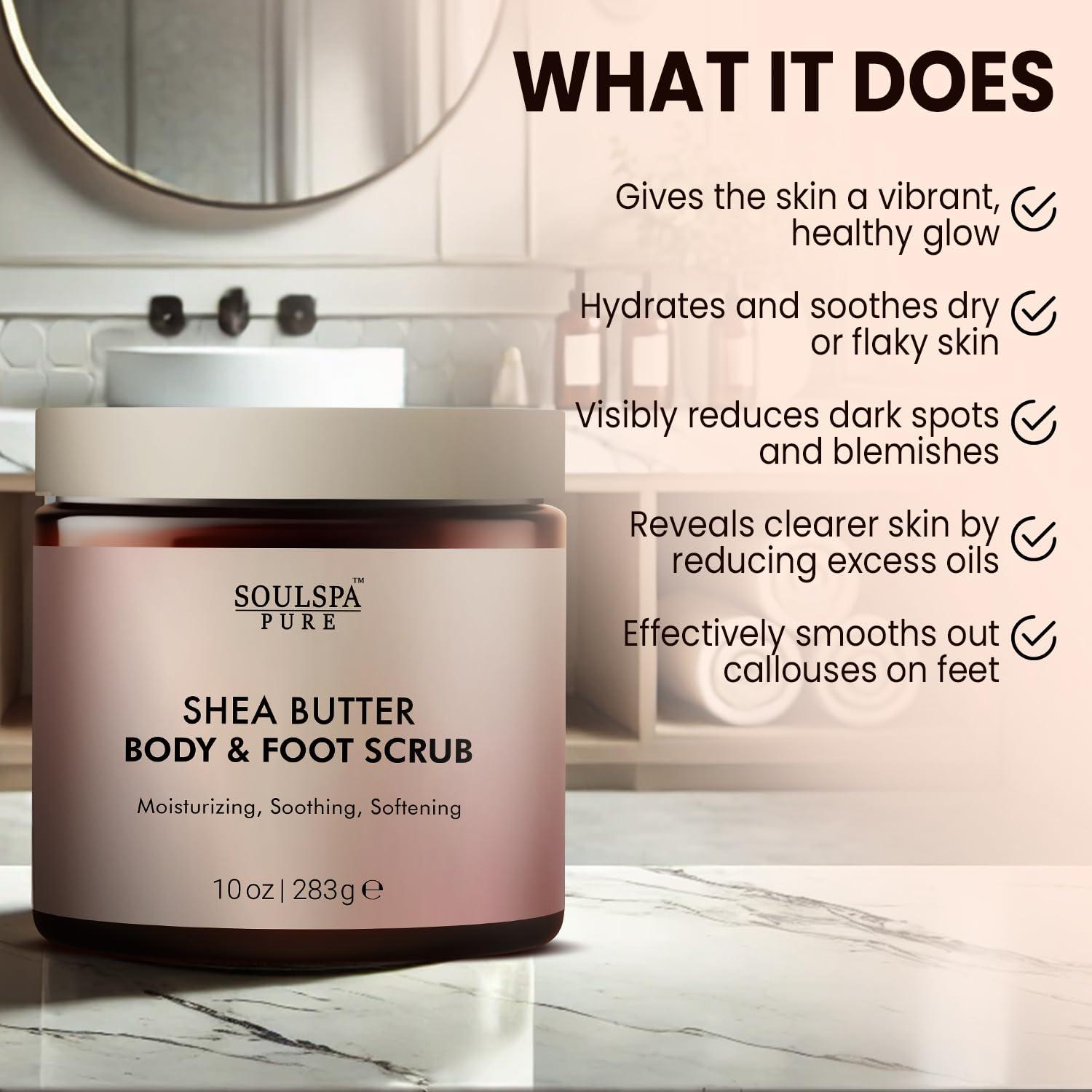 Exfoliante Corporal y para Pies SOULSPA Manteca de Karité 300g