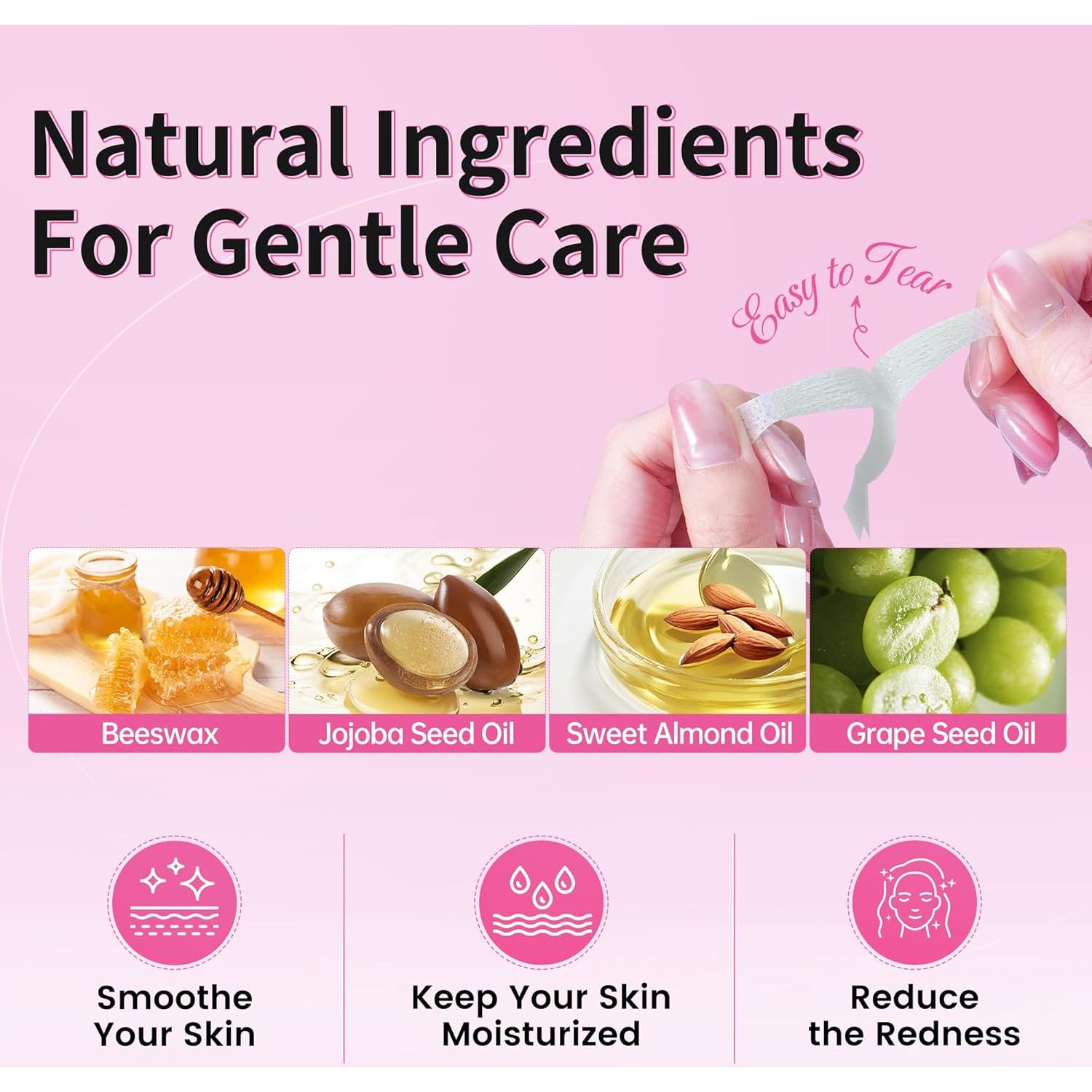 Kit de Cintas de Cera Facial Beauty7 - 24 Cintas + 4 Toallitas