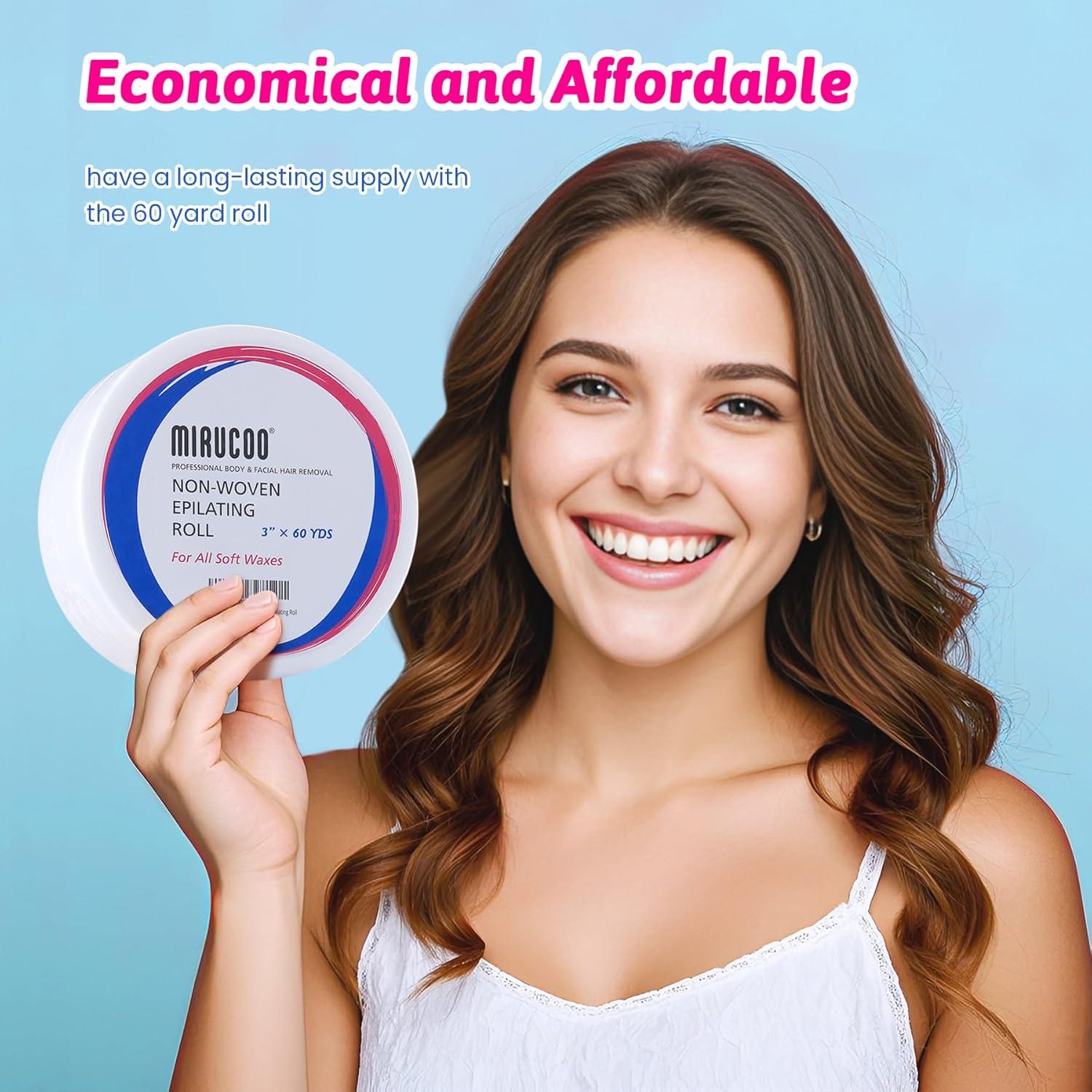Rollo de tiras de cera Mirucoo 60 yardas hipoalergénicas
