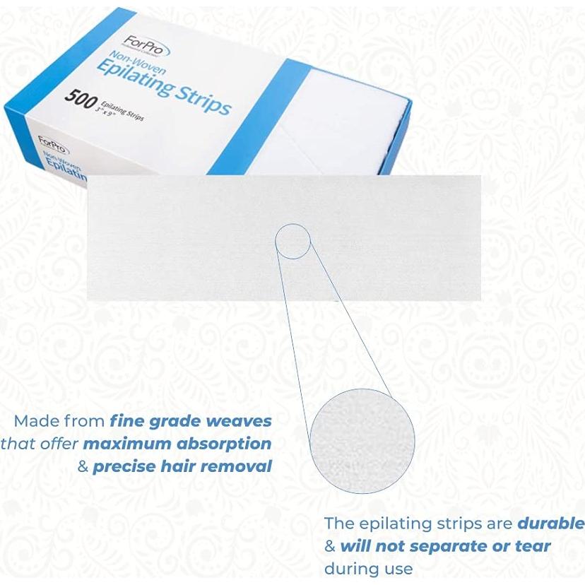Tiras de Epilación No Tejidas ForPro 500 Cuentas 7,62x22,86cm