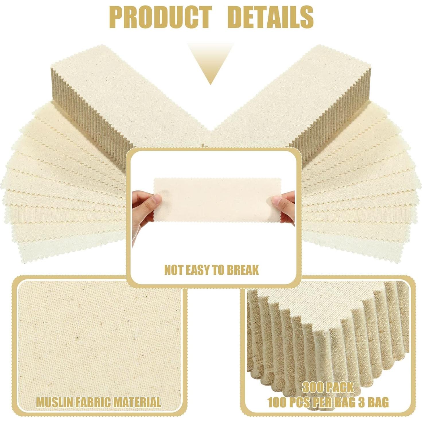 Tiras de Cera Muselina Loopeer 300 Pcs 10 x 3.8 cm