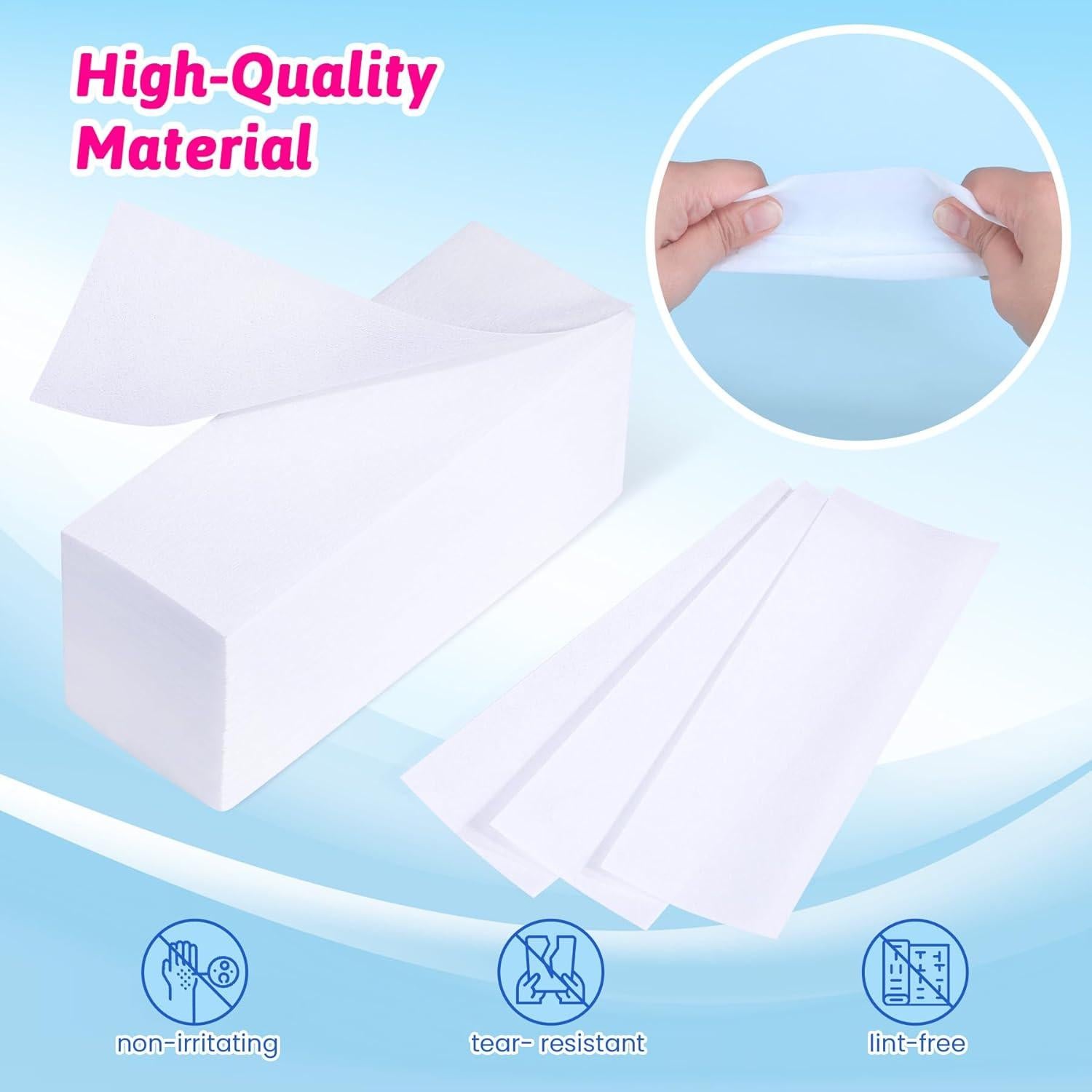 200 Tiras de Cera No Tejidas Mirucoo para Depilación