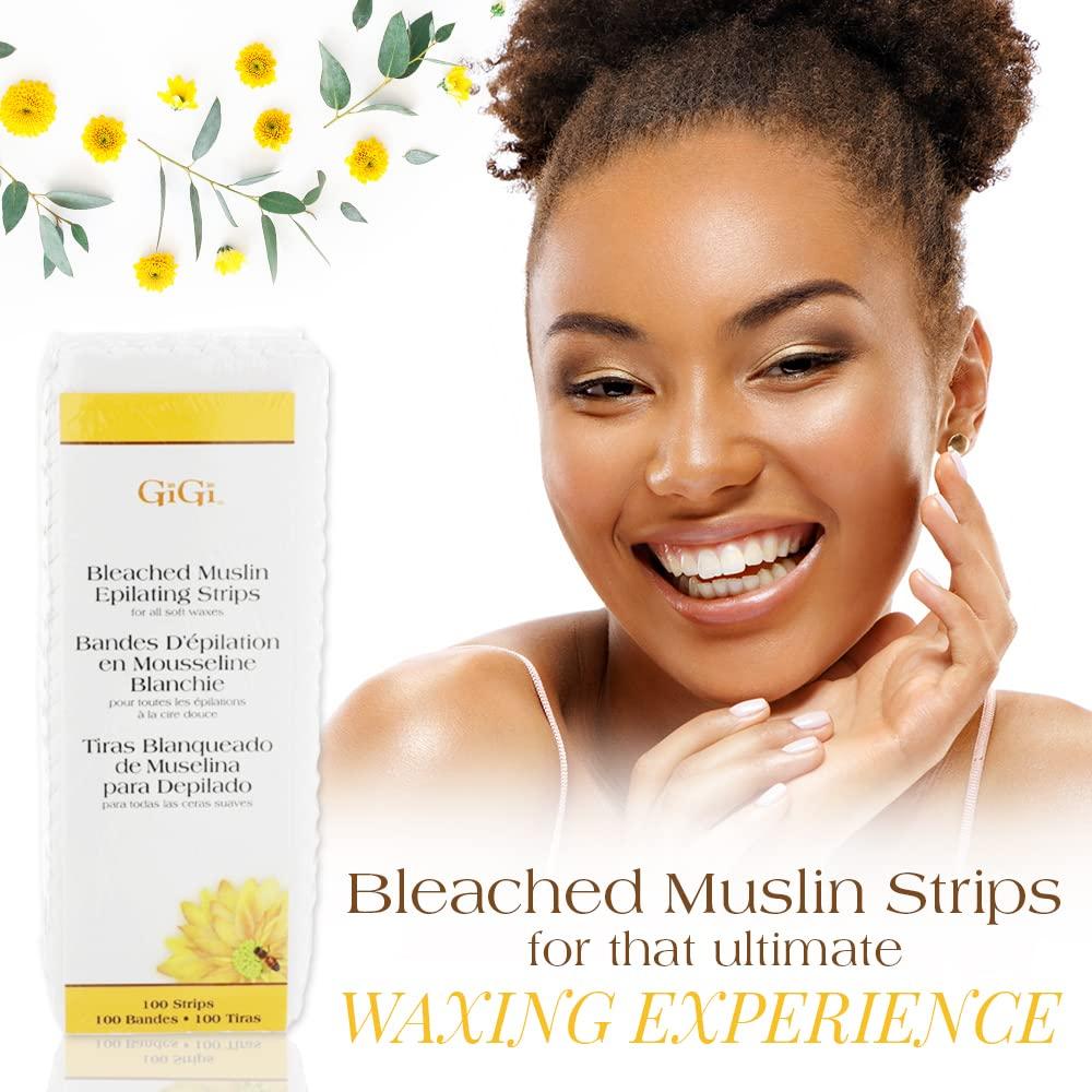 Tiras de Cera de Muselina Blanqueadas GiGi 100 Unidades