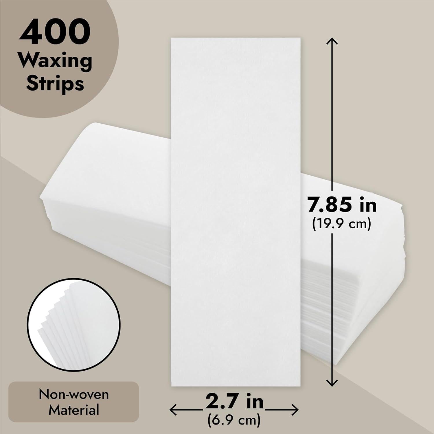 Tiras de Cera Depilatoria Juvale 400 Unidades 19.94x6.86 cm