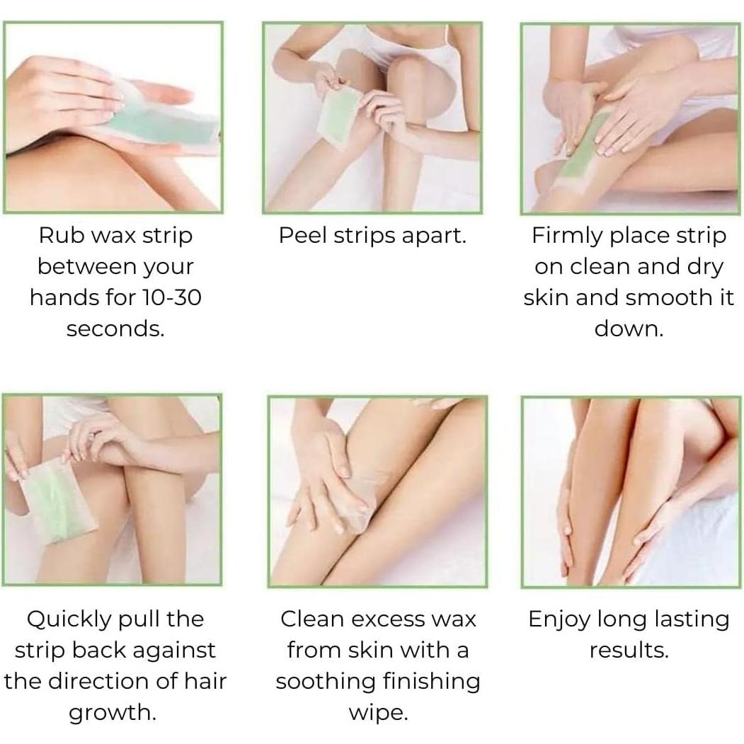 Tiras de Cera Aloe Vera Amira Beauty 64 Unidades Piel Sensible