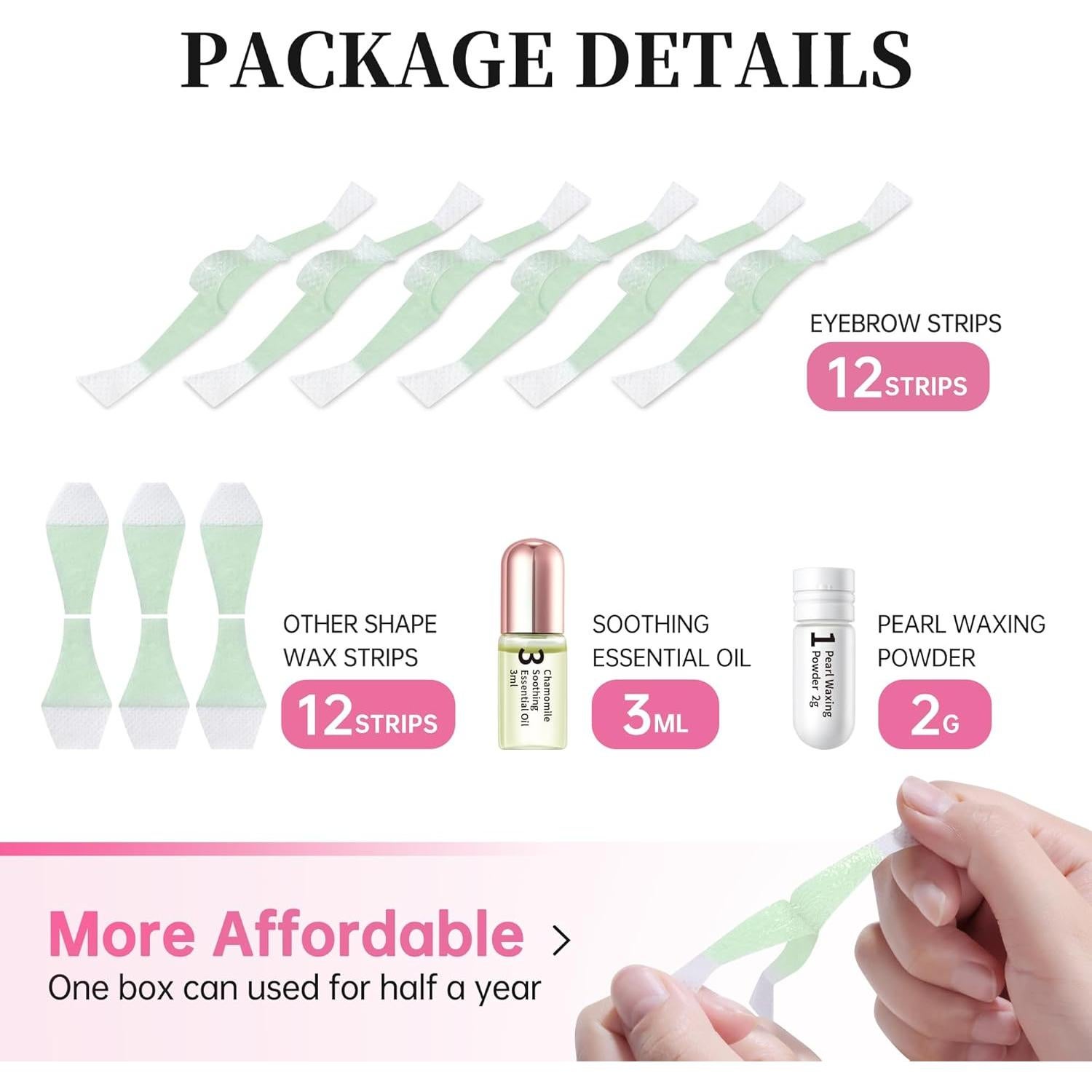 Kit de Depilación Beauty7 Cintas de Cera para Cejas 24 Unidades