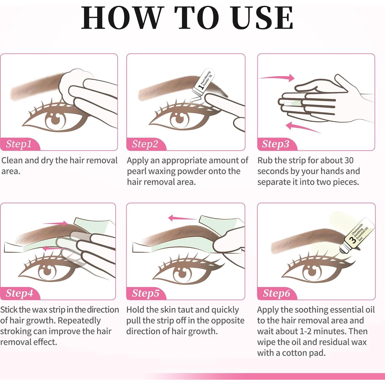 Kit de Depilación Beauty7 Cintas de Cera para Cejas 24 Unidades