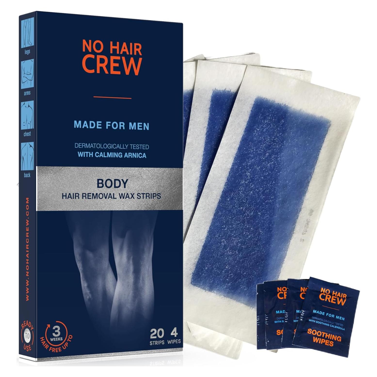 Cintas de Cera Corporal NO HAIR CREW para Hombres 20 unidades