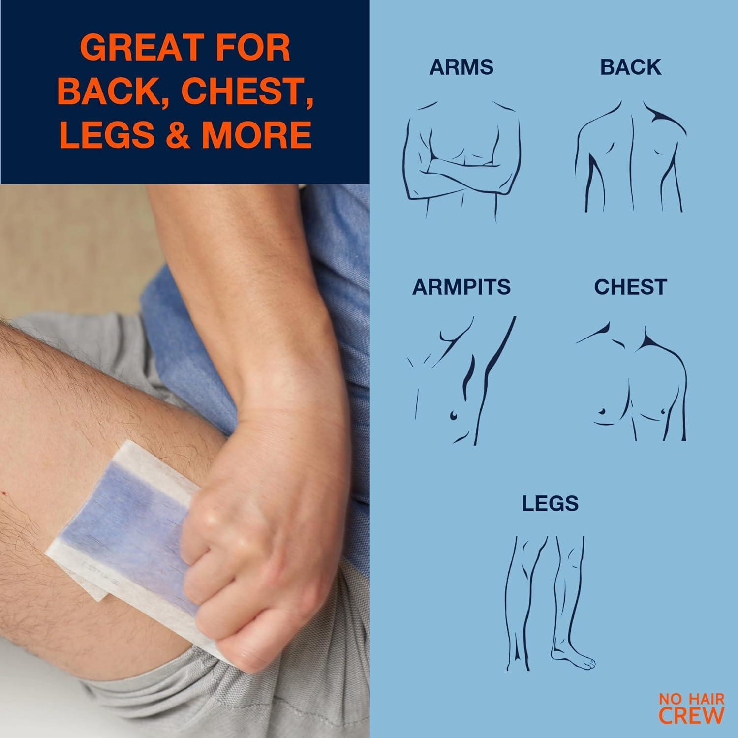 Cintas de Cera Corporal NO HAIR CREW para Hombres 20 unidades