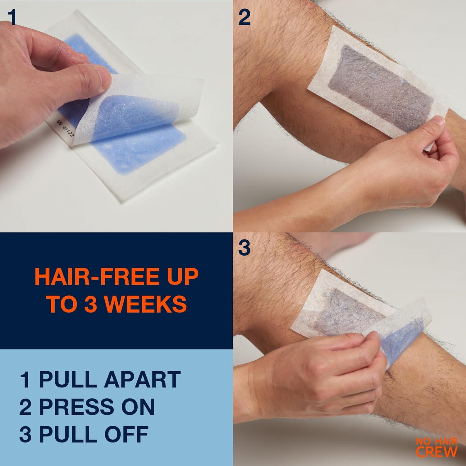 Cintas de Cera Corporal NO HAIR CREW para Hombres 20 unidades