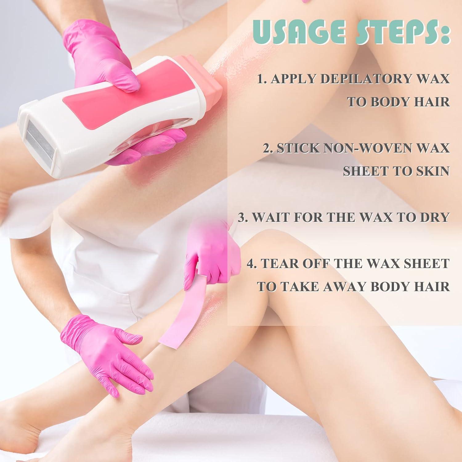 1000 Tiras de Cera No Tejidas Rosa Thenshop 3.8 x 10 cm