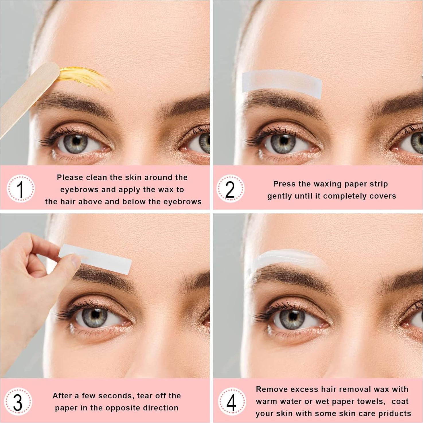 Kit de Cintas de Cera para Cejas Maitys 200 Piezas 1x6 cm