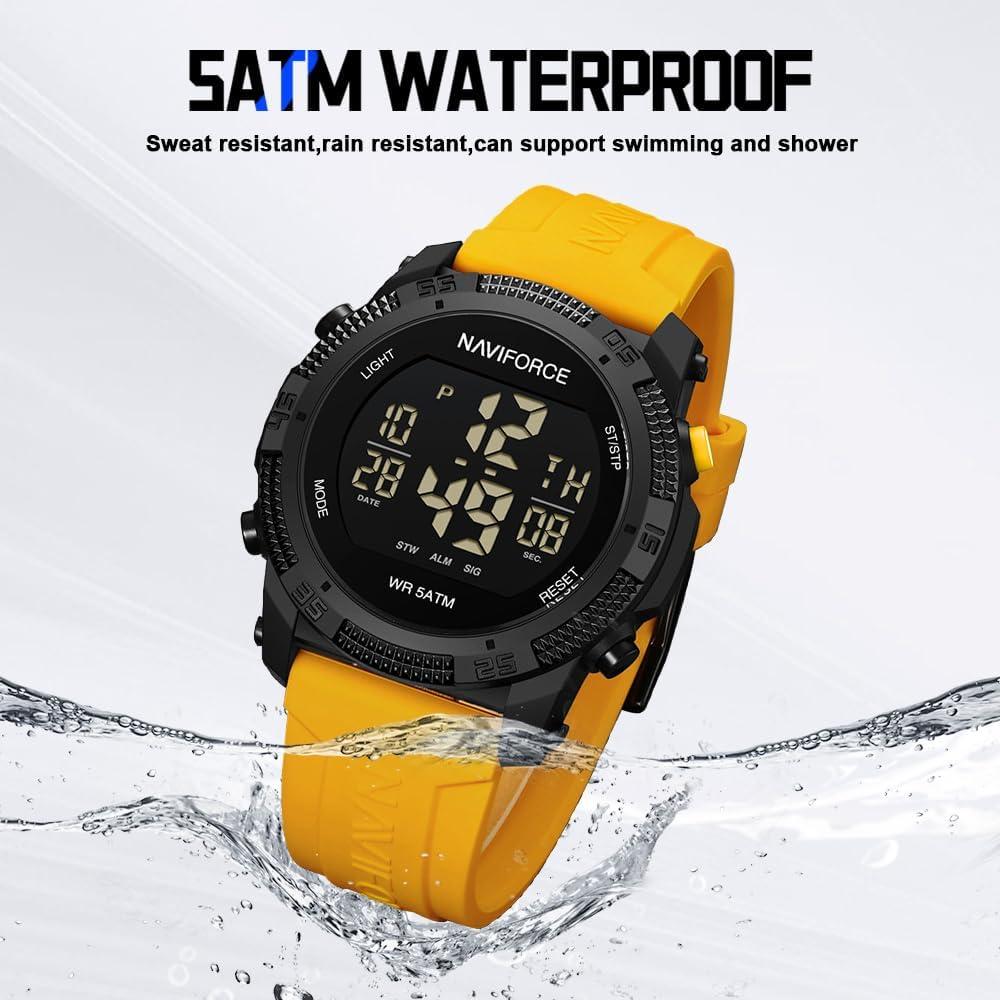 Reloj Digital NAVIFORCE 7104-BY Impermeable 5ATM Correa Goma