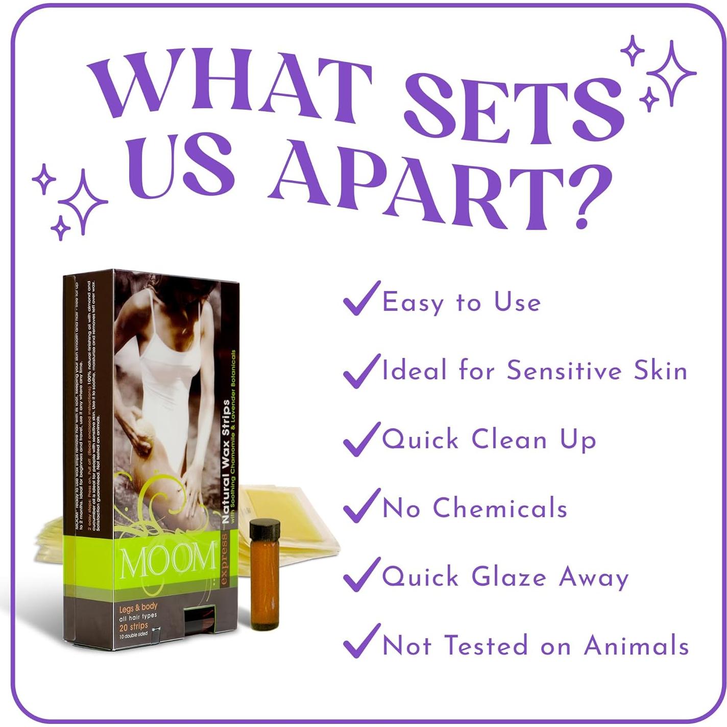 Tiras de Cera MOOM con Manzanilla y Lavanda - 10 Tiras