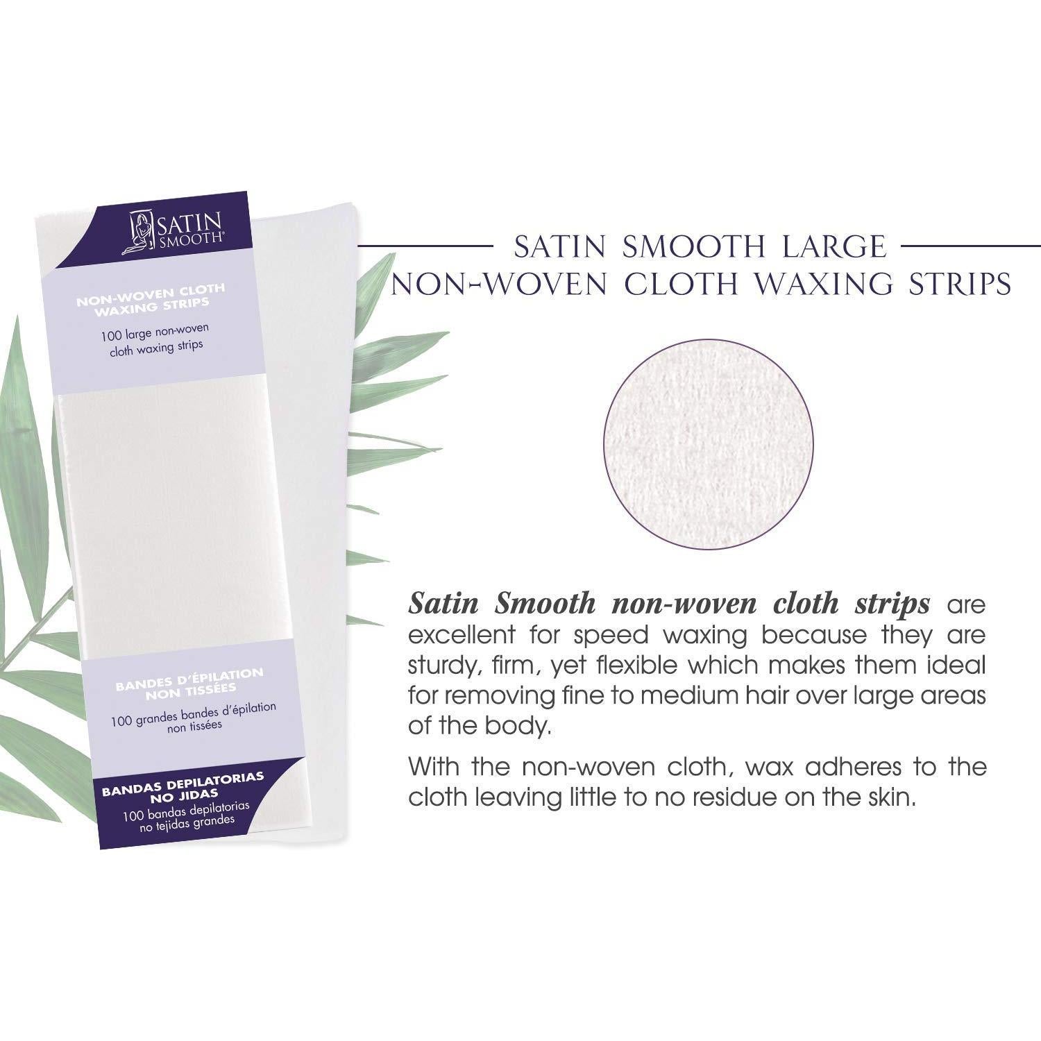 Tiras de Cera No Tejida Satin Smooth 100 Unidades Grande