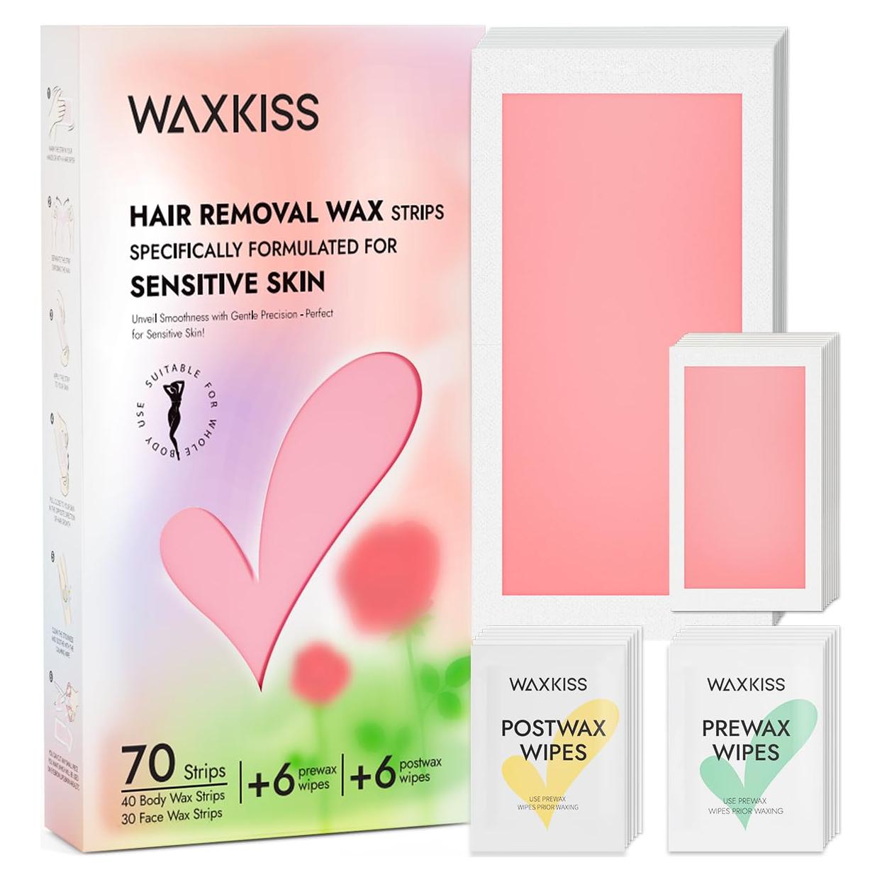 Cintas de Cera Suave Waxkiss 70 Unidades para Depilación