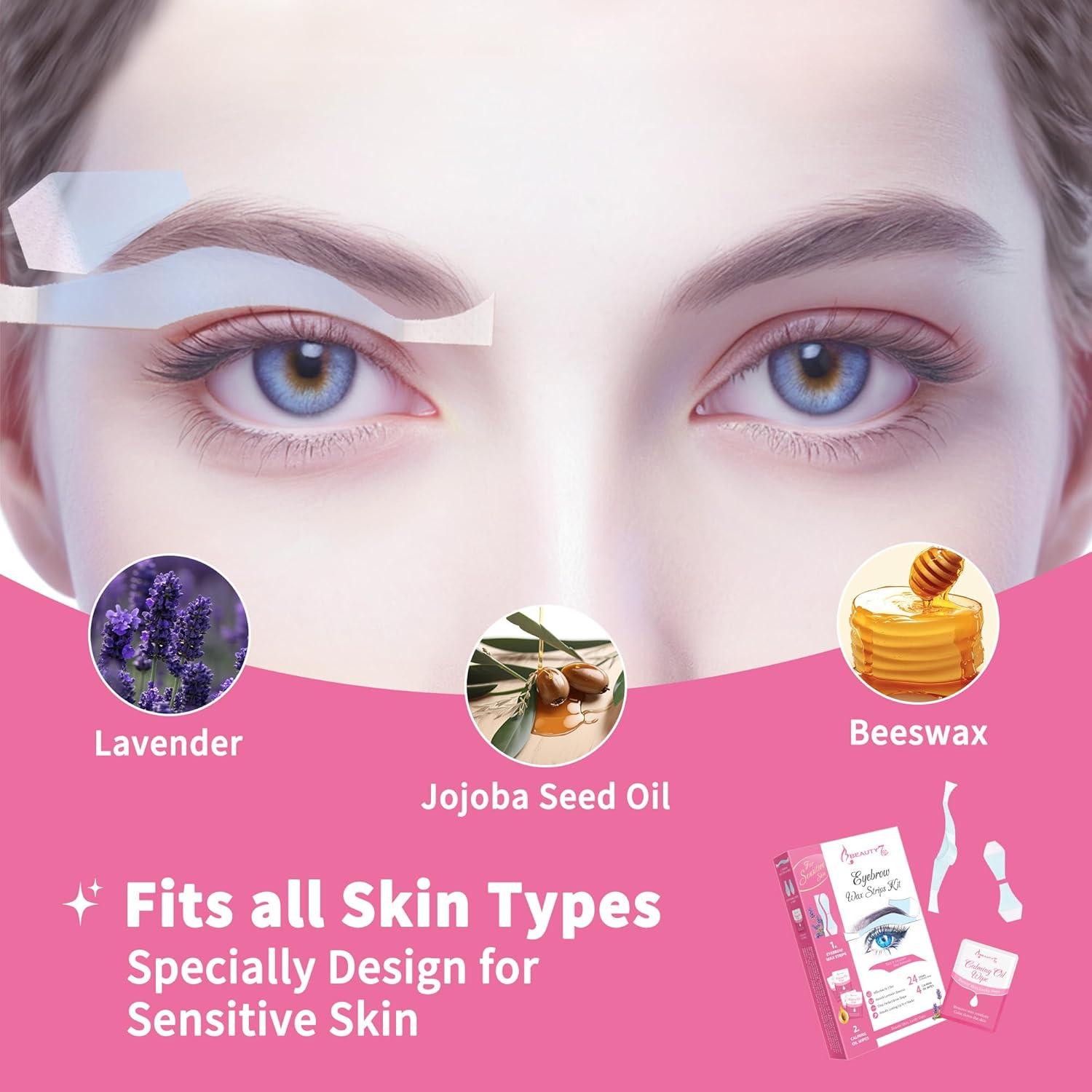 Cintas de Cera para Cejas Beauty7 - Piel Sensible, 24 Unidades